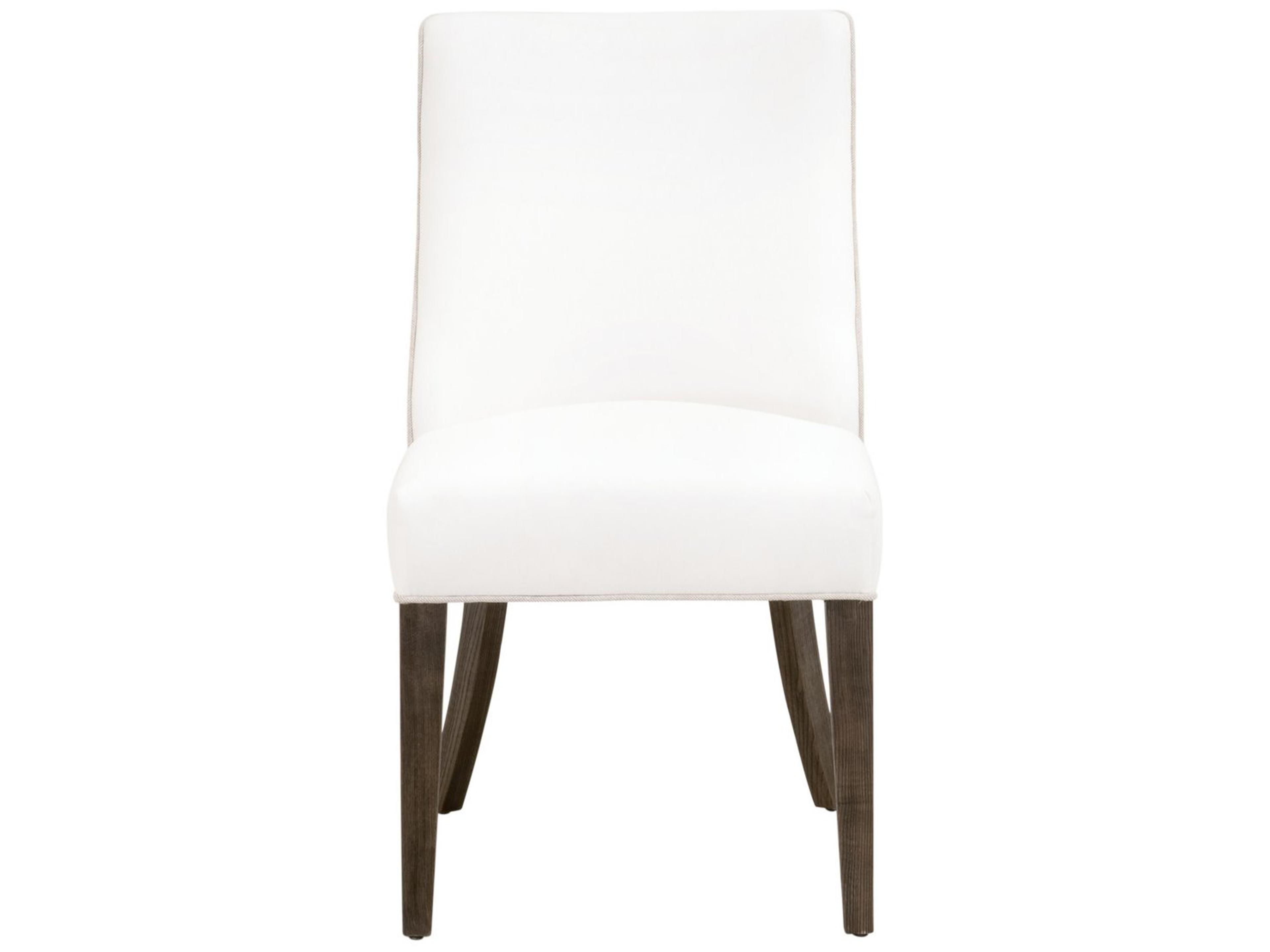 Luxecor Respite Ash Wood White Upholstered Side Dining Chair