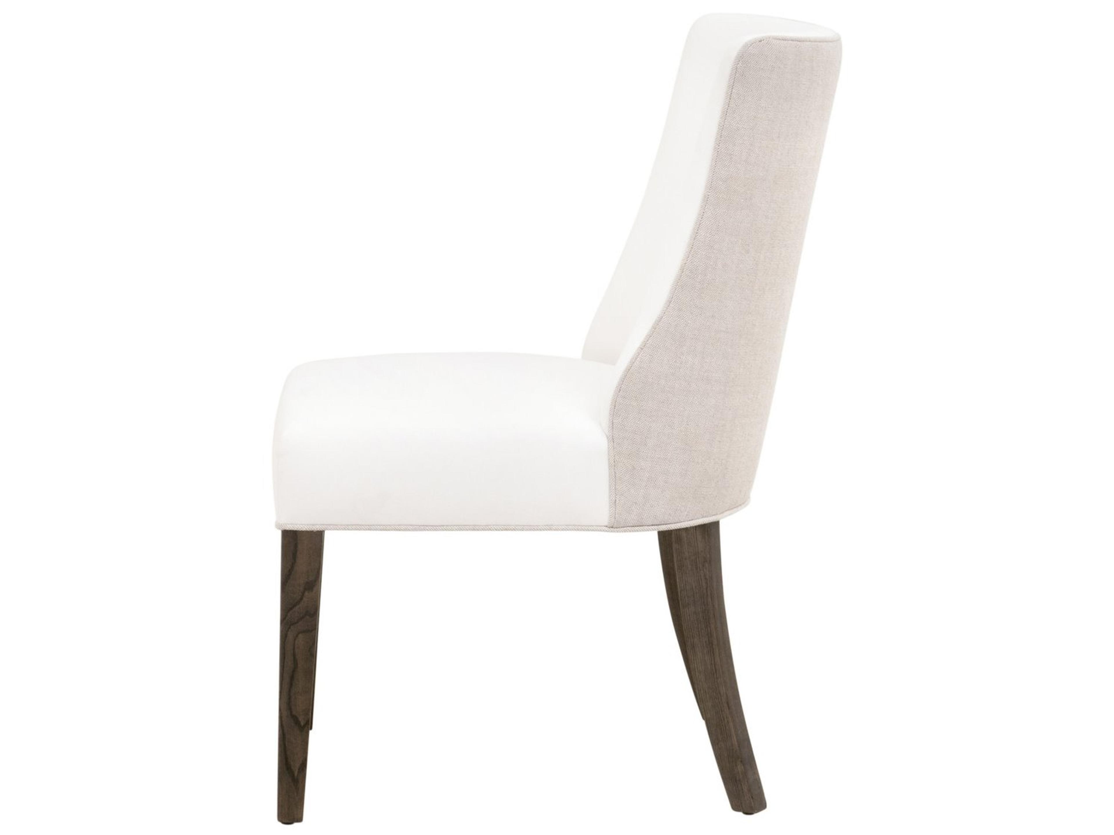 Luxecor Respite Ash Wood White Upholstered Side Dining Chair