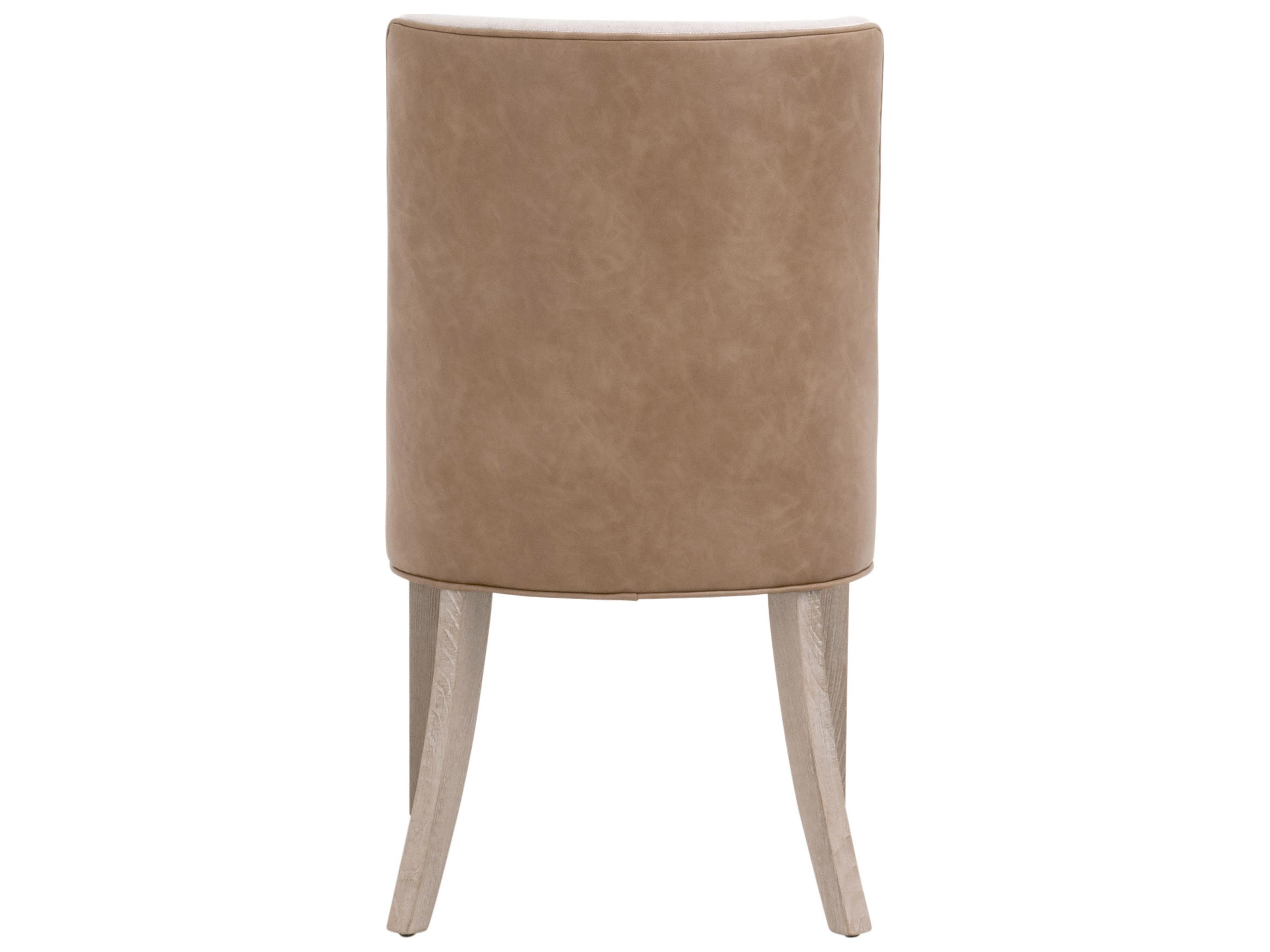 Luxecor Respite Ash Wood White Upholstered Armless Dining Chair, Set of 2