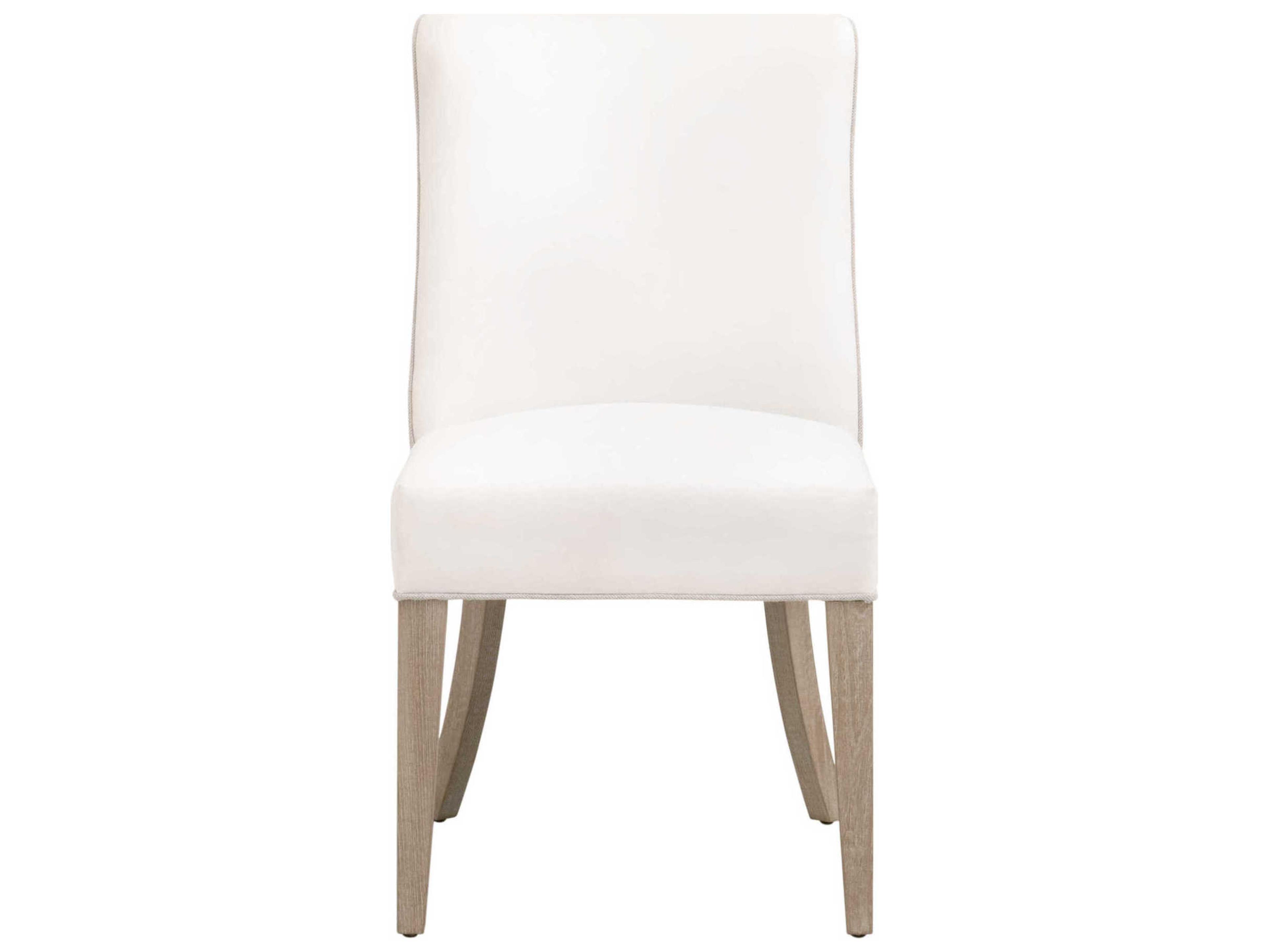 Luxecor Respite Ash Wood White Upholstered Side Dining Chair