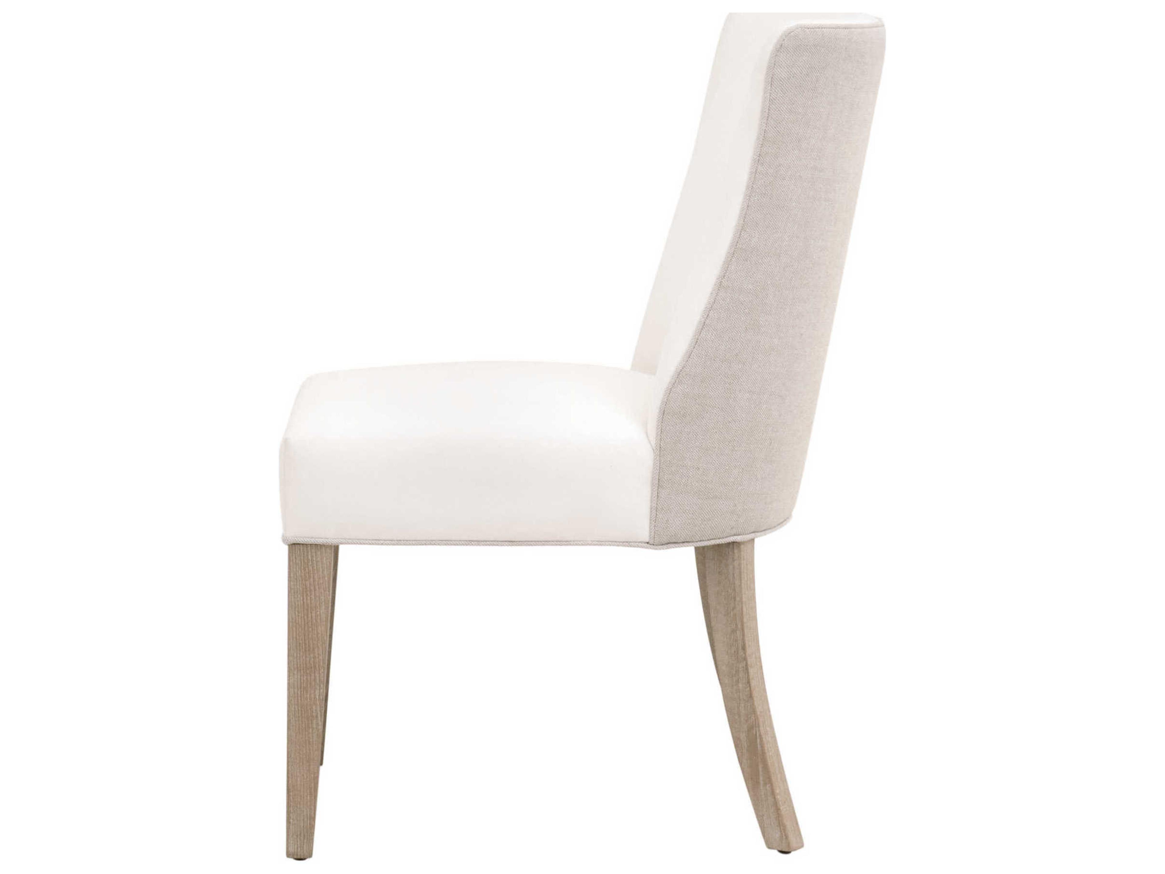 Luxecor Respite Ash Wood White Upholstered Side Dining Chair