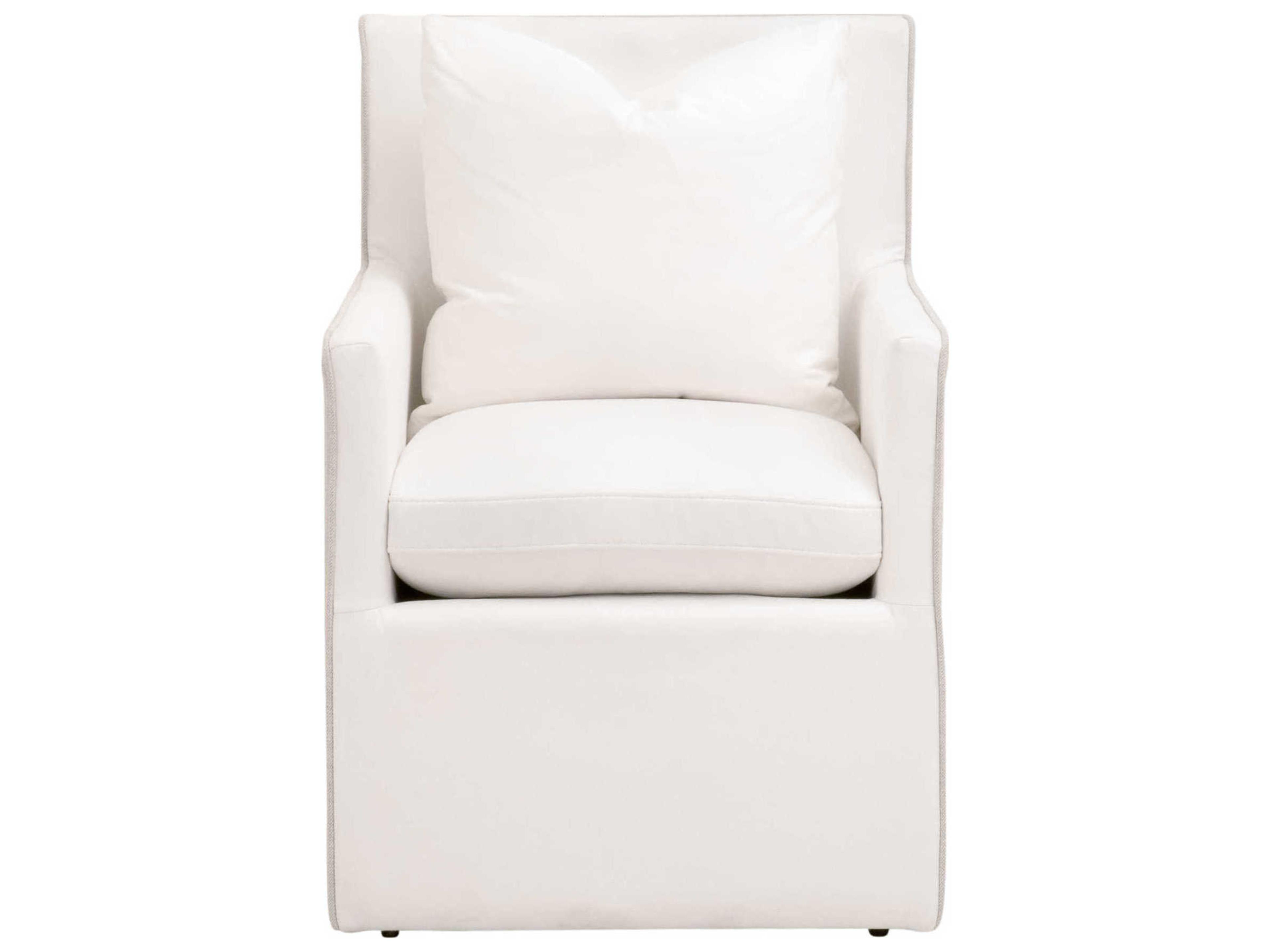 Luxecor Respite White Upholstered Arm Dining Chair