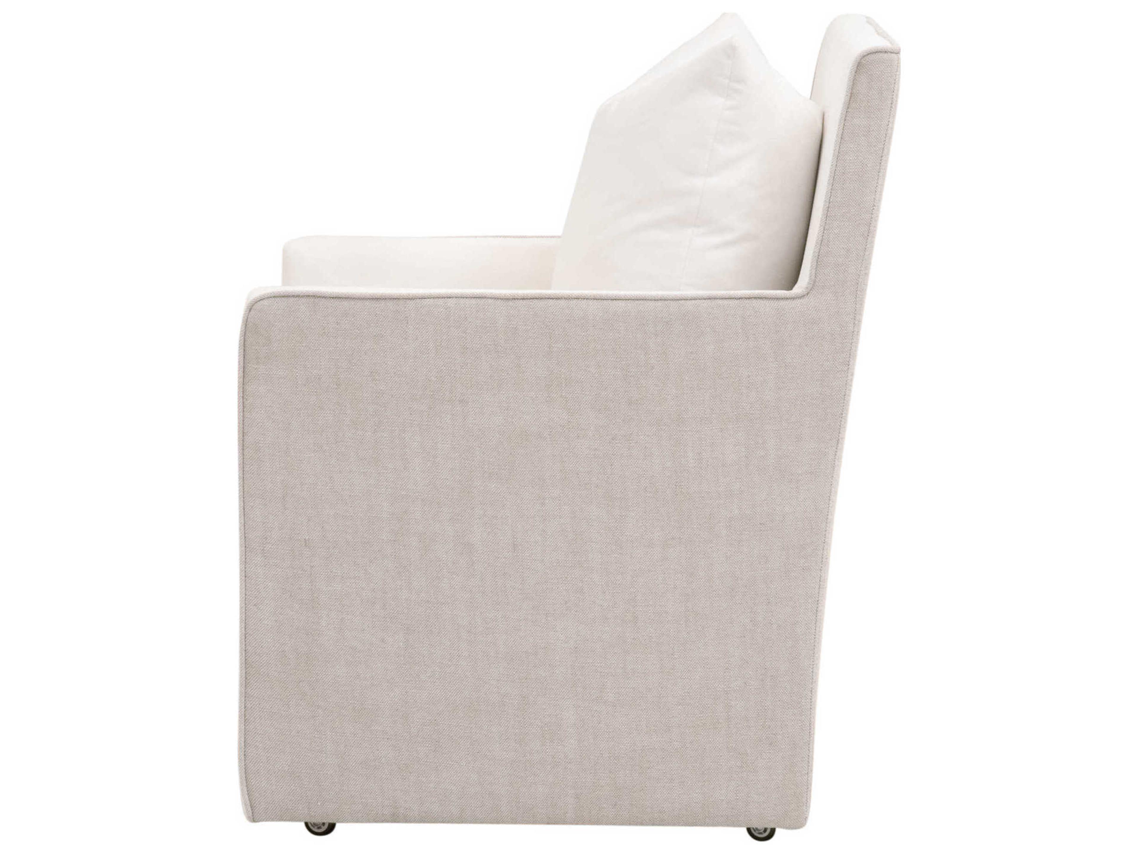 Luxecor Respite White Upholstered Arm Dining Chair