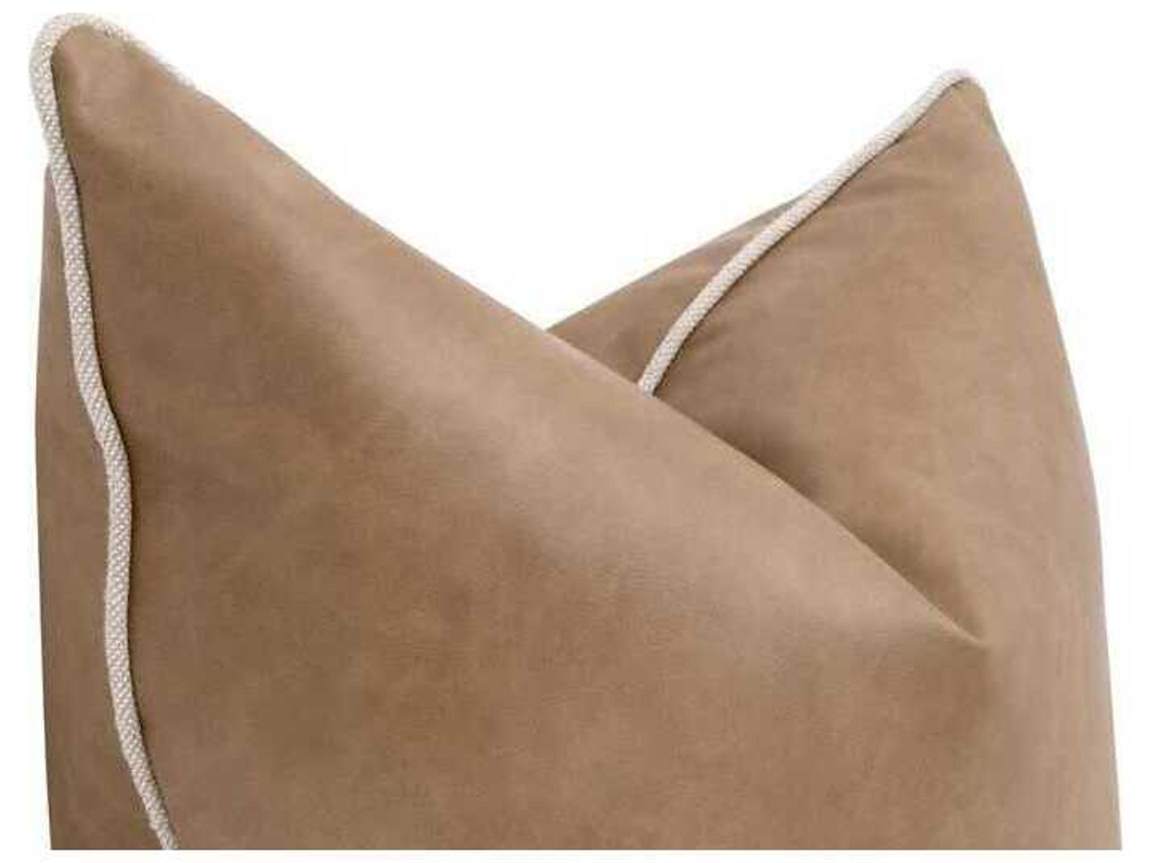 Luxecor Respite Brown Leather Pillows, Set of 2