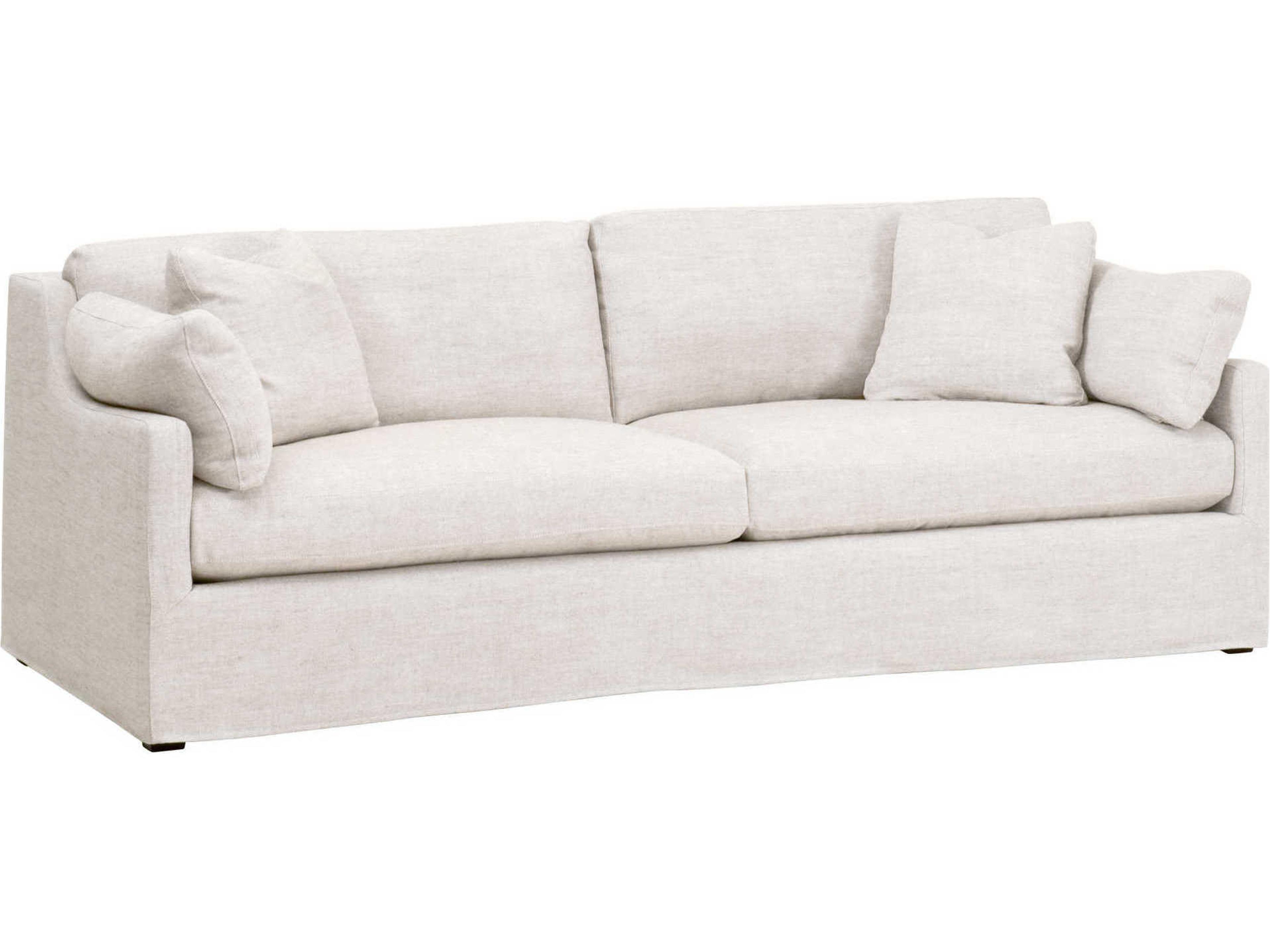 Lena 95-Inch 3-Seat Linen Blend Slipcover Sofa in Bisque