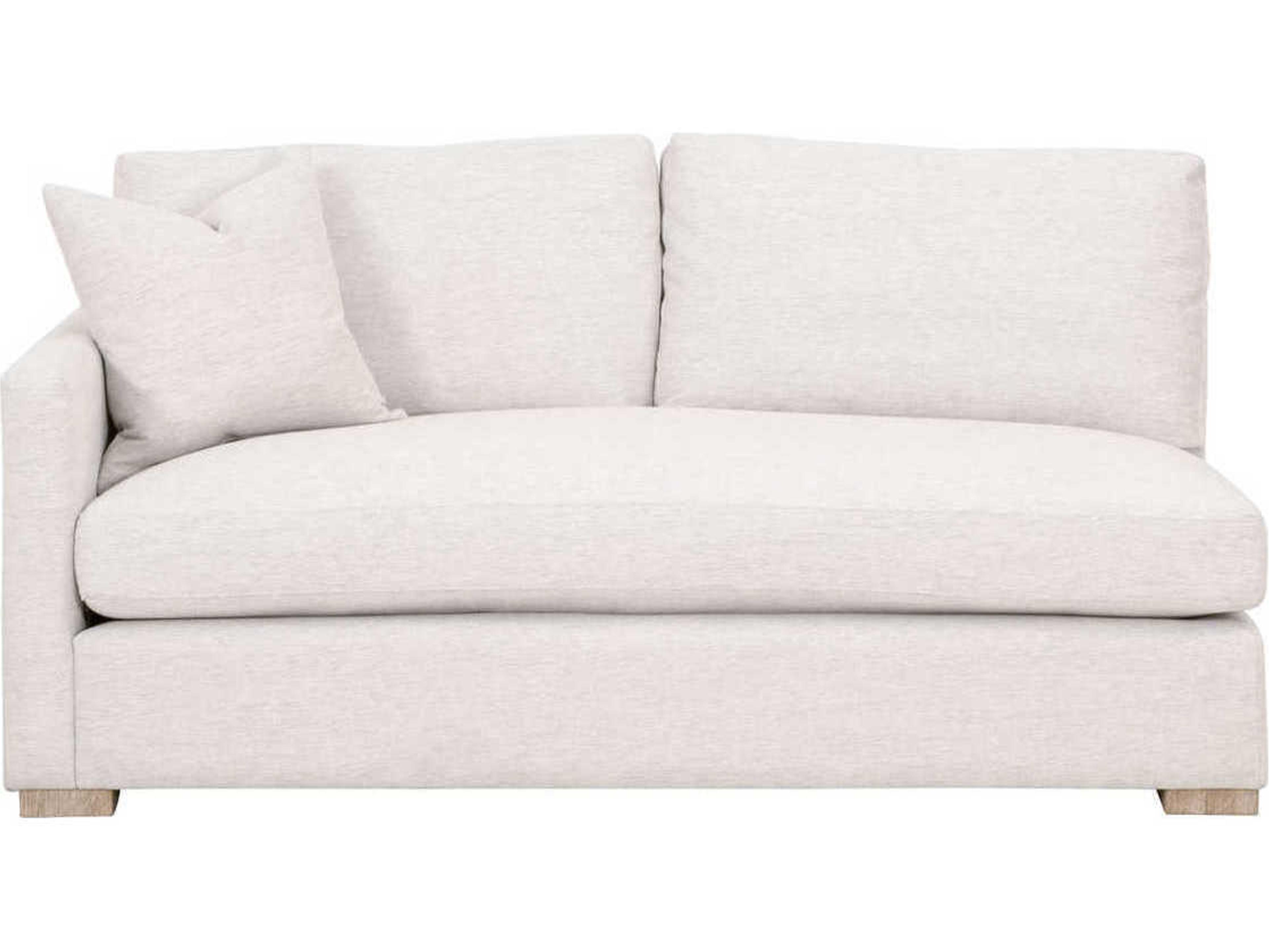 Essentials for Living Stitch & Hand Clara Modular LAF Performance Stone Basketweave Natural Gray Oak White Upholstered Sofa