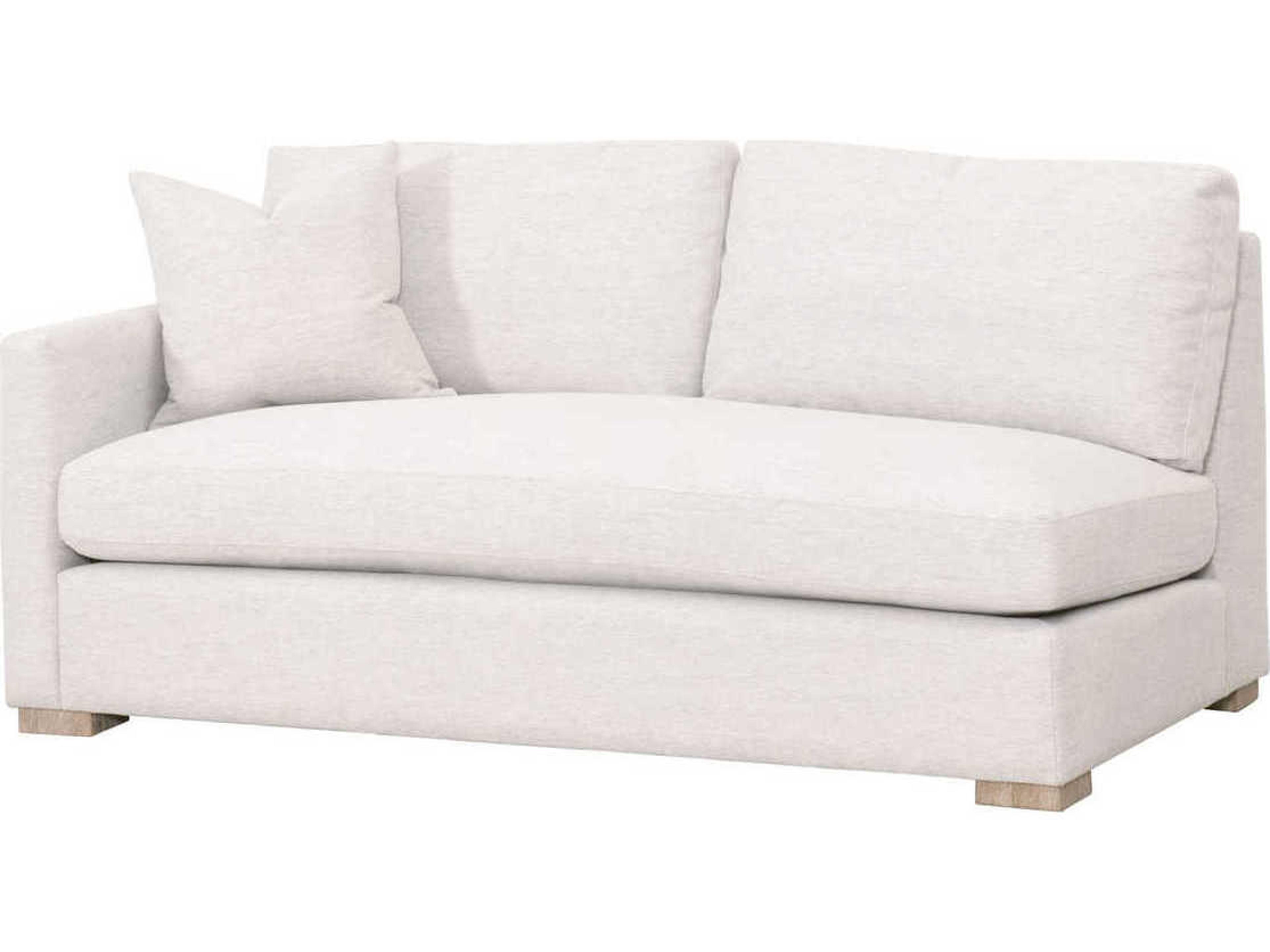 Essentials for Living Stitch & Hand Clara Modular LAF Performance Stone Basketweave Natural Gray Oak White Upholstered Sofa