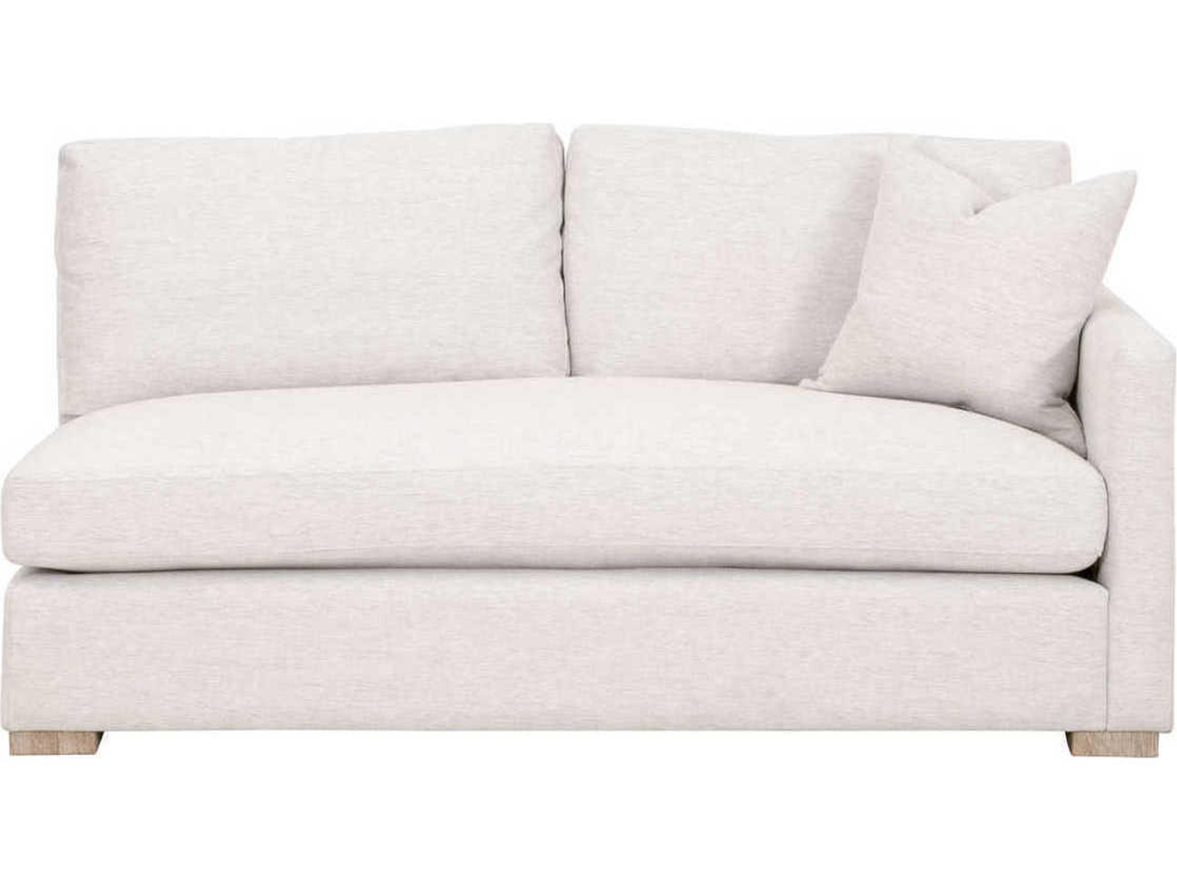 Essentials for Living Stitch & Hand Clara Modular RAF Performance Stone Basketweave Natural Gray Oak White Upholstered Sofa