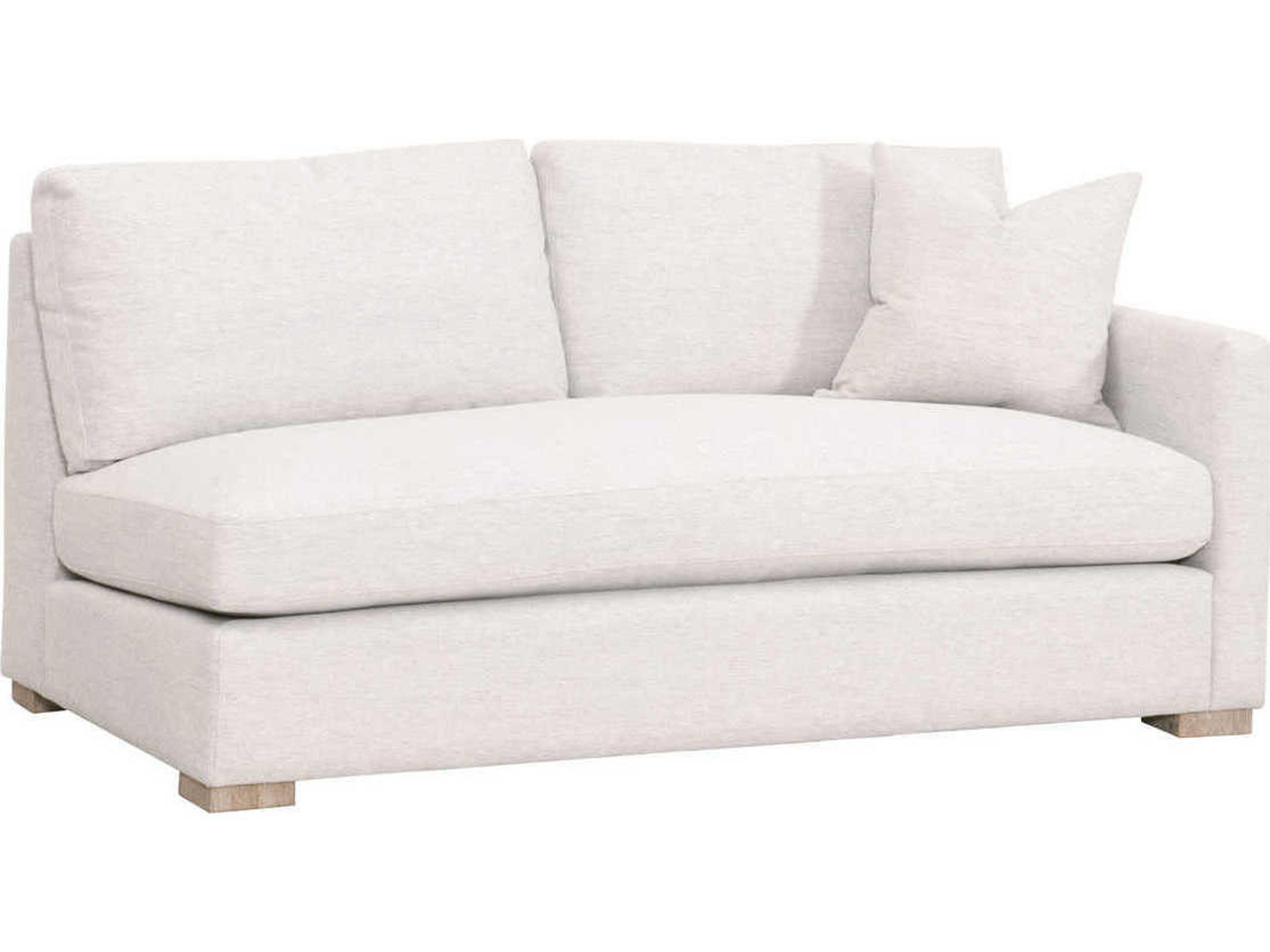 Stitch & Hand Clara Modular RAF Performance Stone Basketweave Natural Gray Oak White Upholstered Sofa