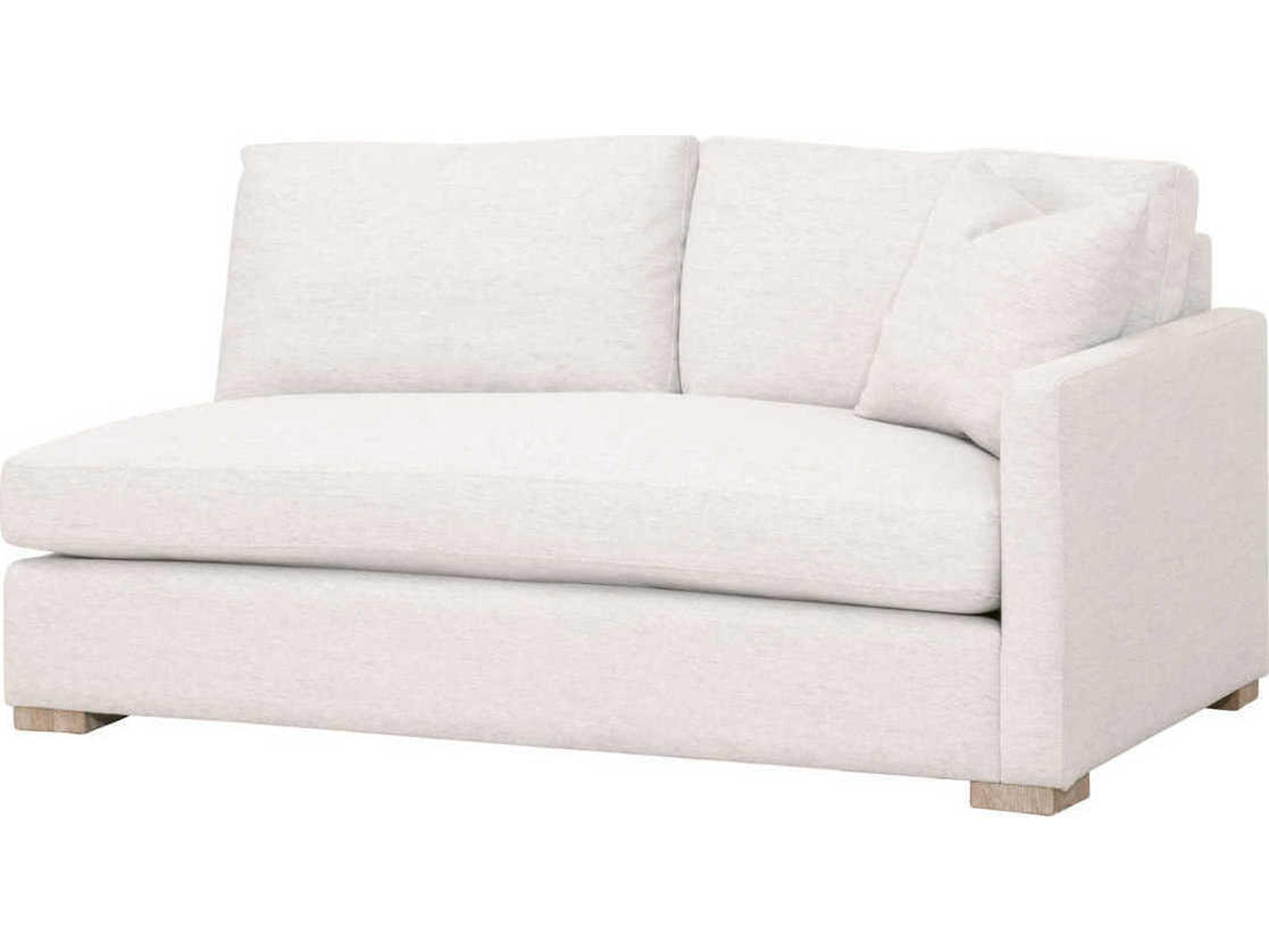 Essentials for Living Stitch & Hand Clara Modular RAF Performance Stone Basketweave Natural Gray Oak White Upholstered Sofa