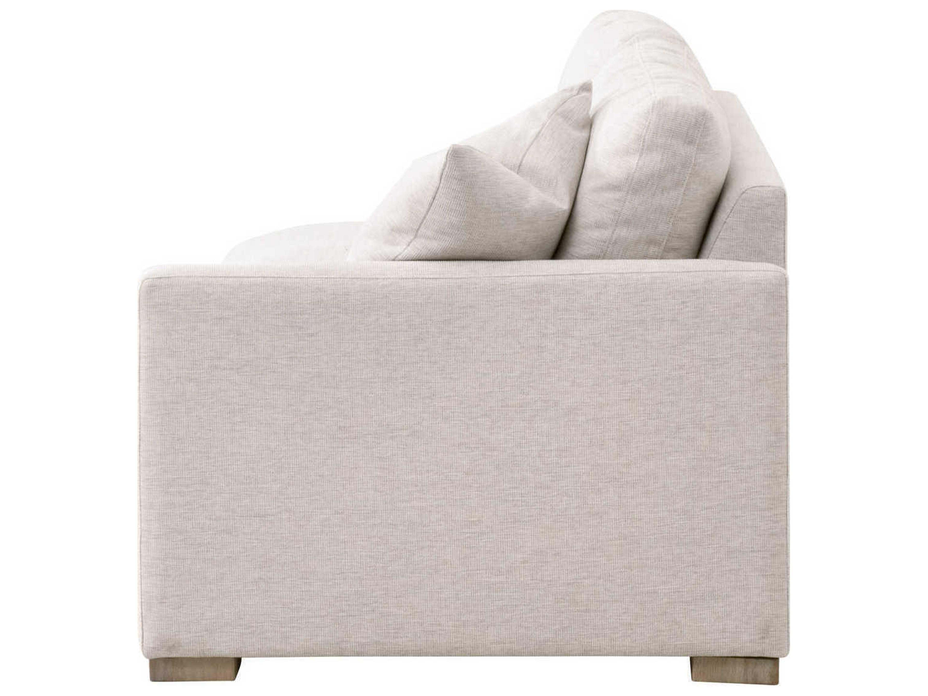 Essentials for Living Stitch & Hand Clara Modular RAF Performance Stone Basketweave Natural Gray Oak White Upholstered Sofa