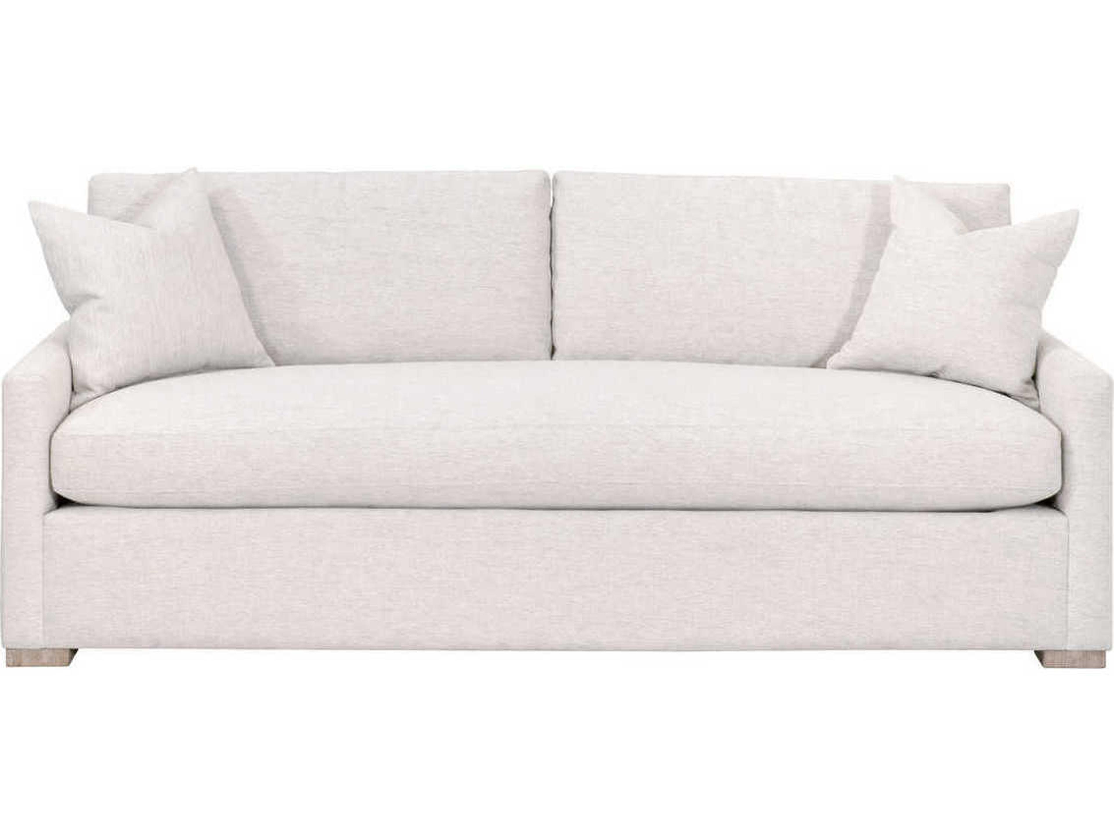 Stitch & Hand Clara Performance Stone Basketweave Natural Gray Oak White Upholstered Sofa Bed
