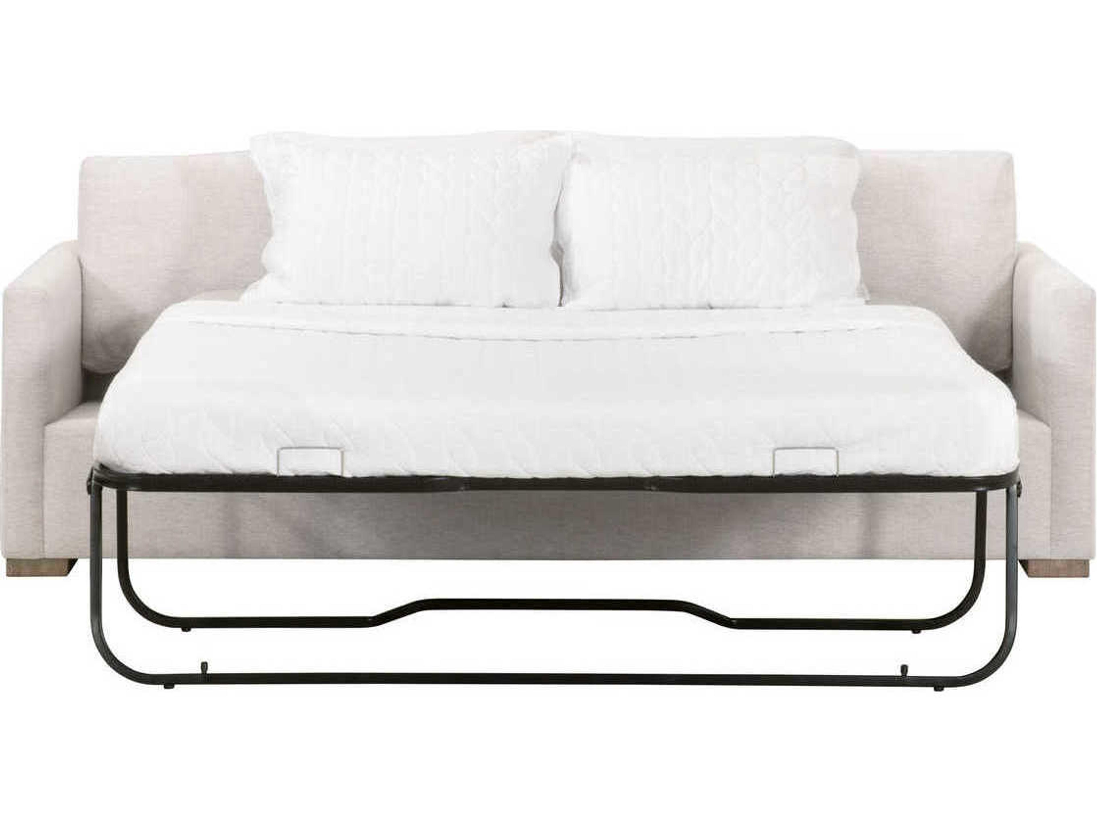 Essentials for Living Stitch & Hand Clara Performance Stone Basketweave Natural Gray Oak White Upholstered Sofa Bed