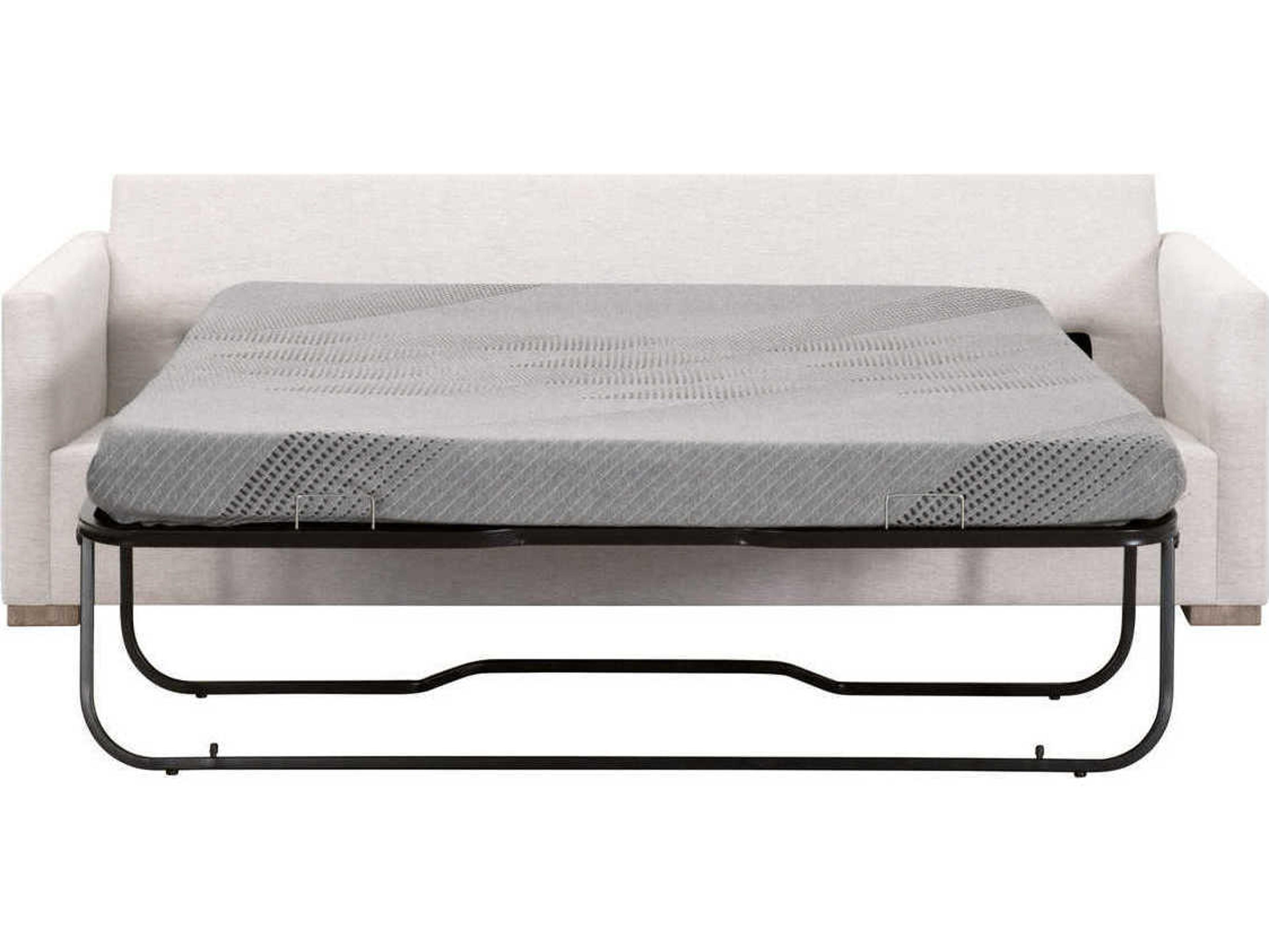 Essentials for Living Stitch & Hand Clara Performance Stone Basketweave Natural Gray Oak White Upholstered Sofa Bed