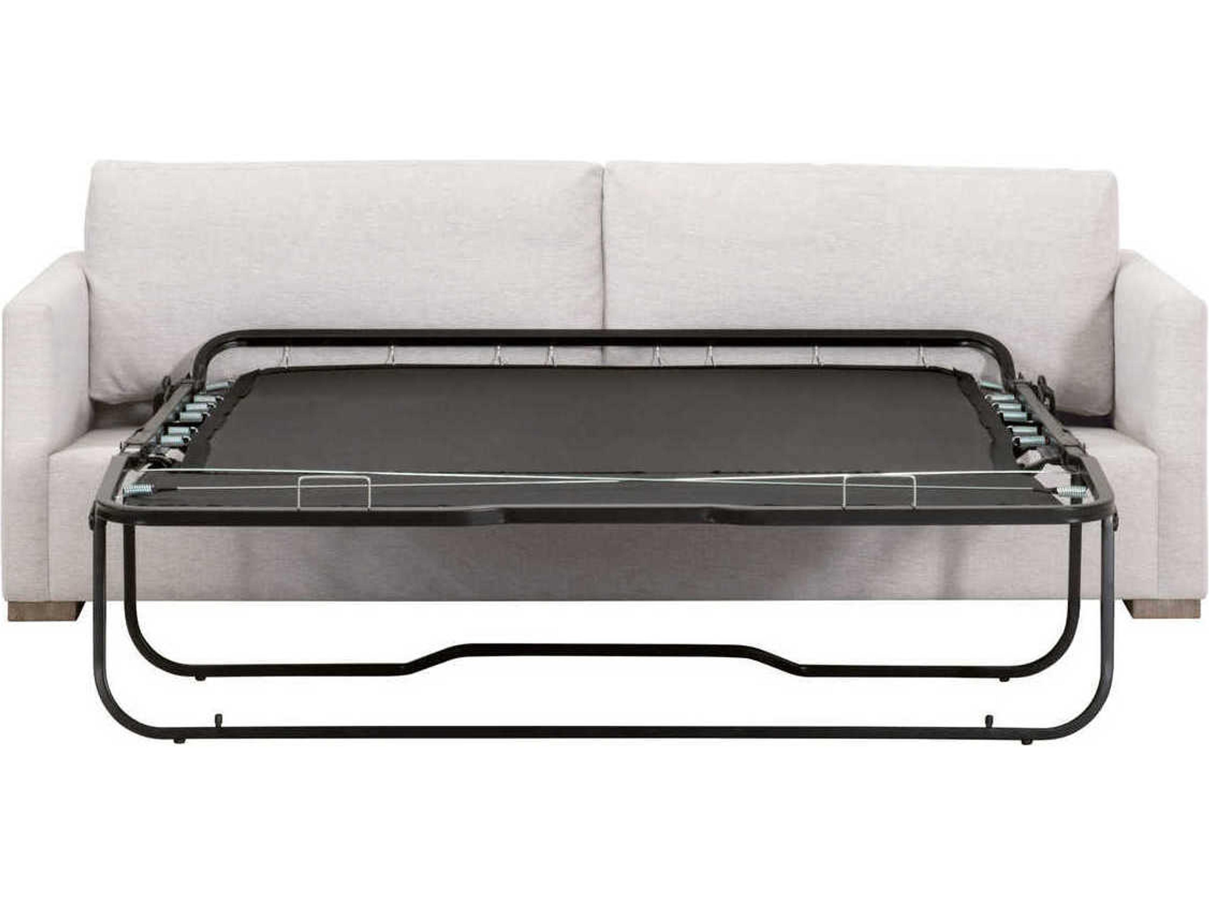 Essentials for Living Stitch & Hand Clara Performance Stone Basketweave Natural Gray Oak White Upholstered Sofa Bed