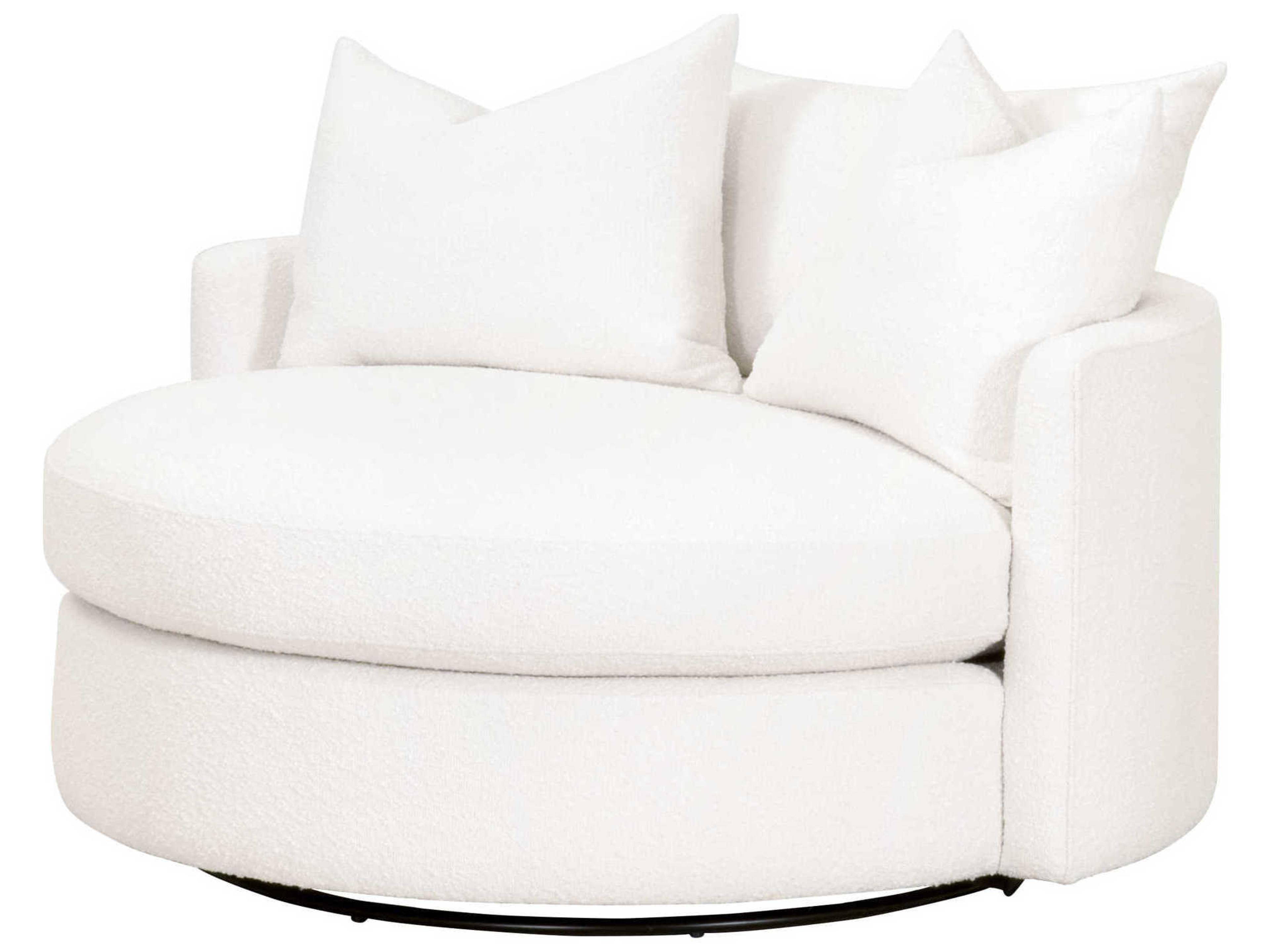 Luxecor Respite Swivel White Fabric Chair and a Half