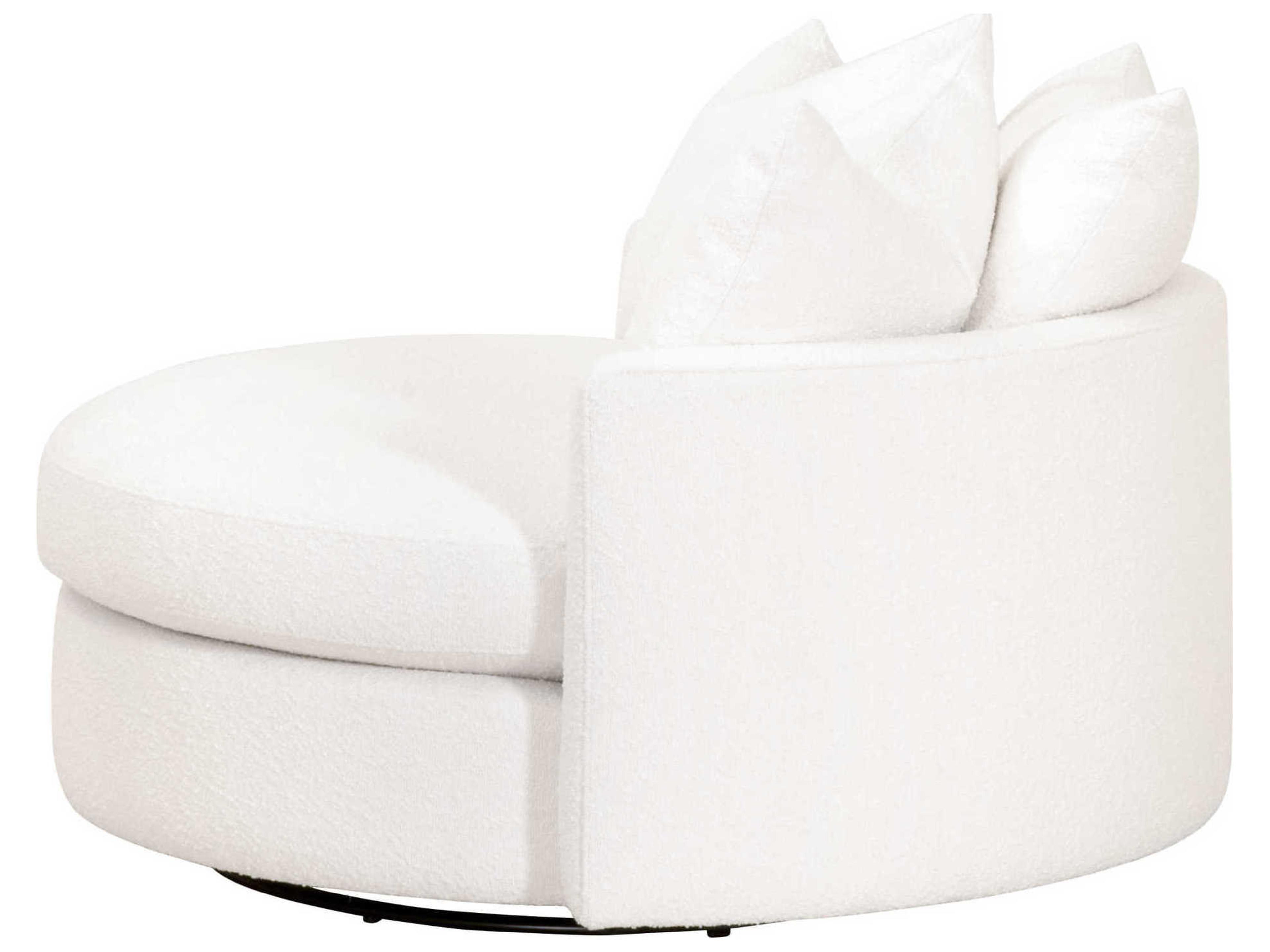 Luxecor Respite Swivel White Fabric Chair and a Half