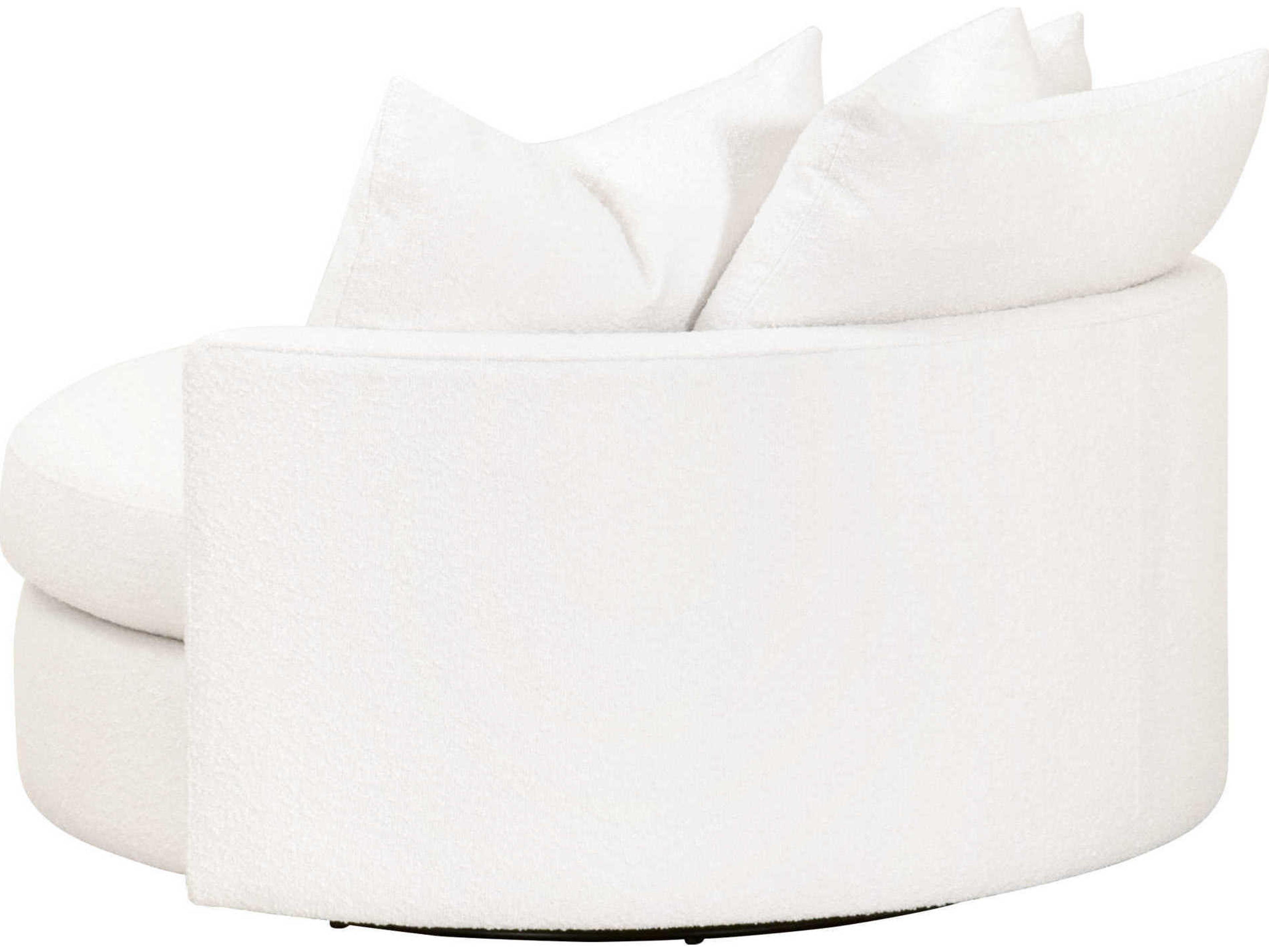 Luxecor Respite Swivel White Fabric Chair and a Half