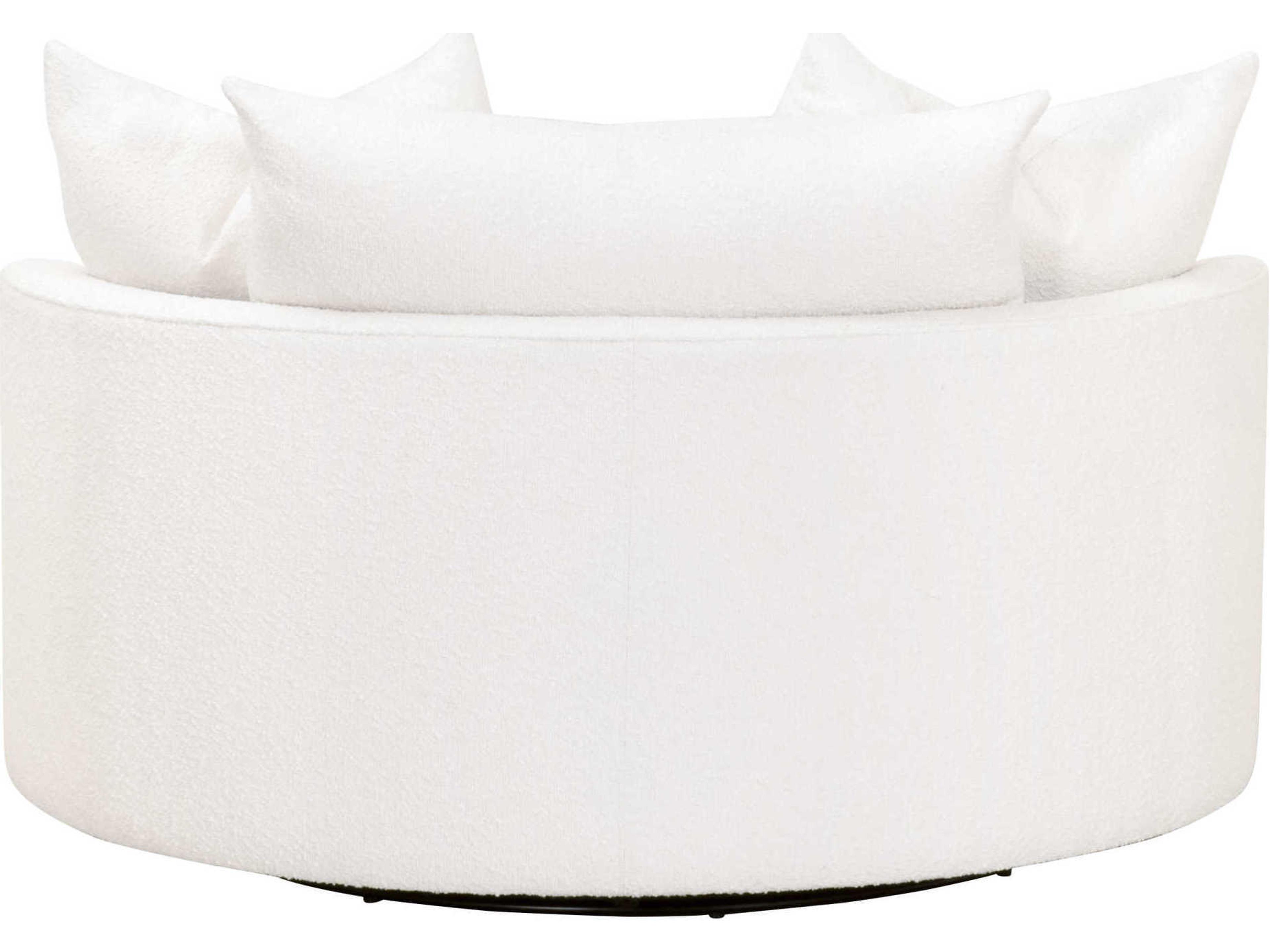 Luxecor Respite Swivel White Fabric Chair and a Half