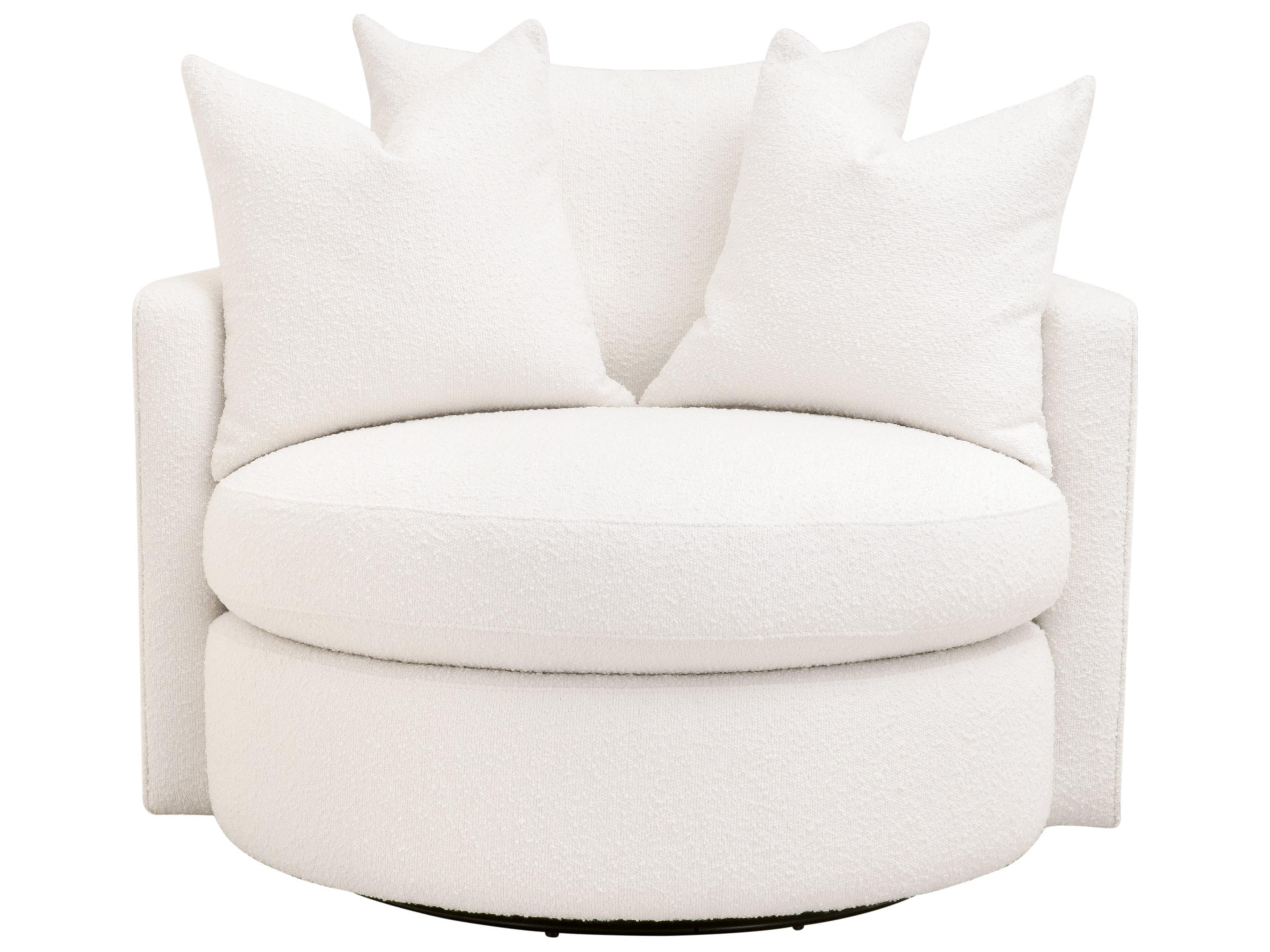 Stitch & Hand - Upholstery Lourne Petite Swivel White Accent Chair
