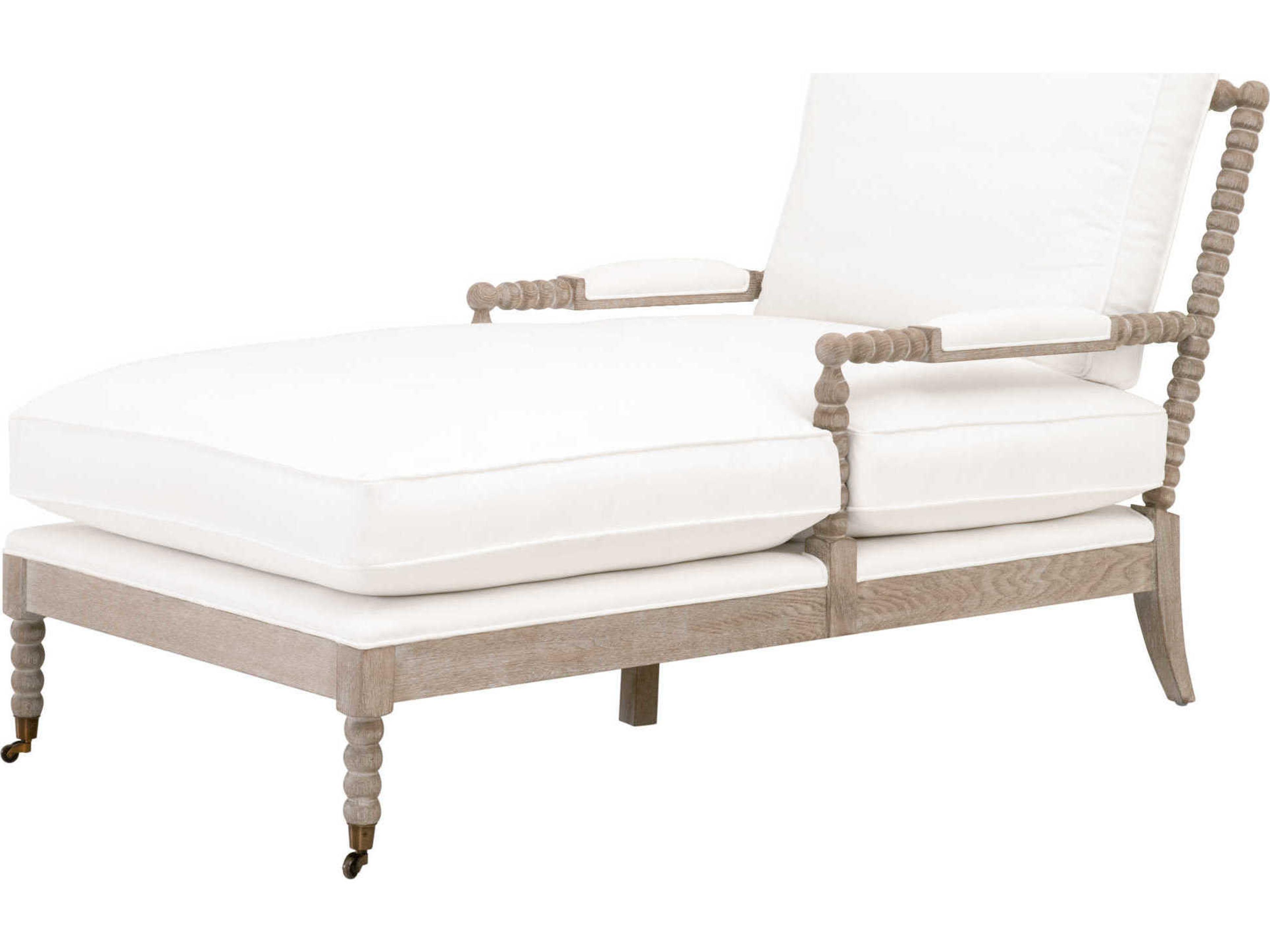 Rouleau Chaise Lounge LiveSmart Peyton Pearl Fabric Natural Gray Oak