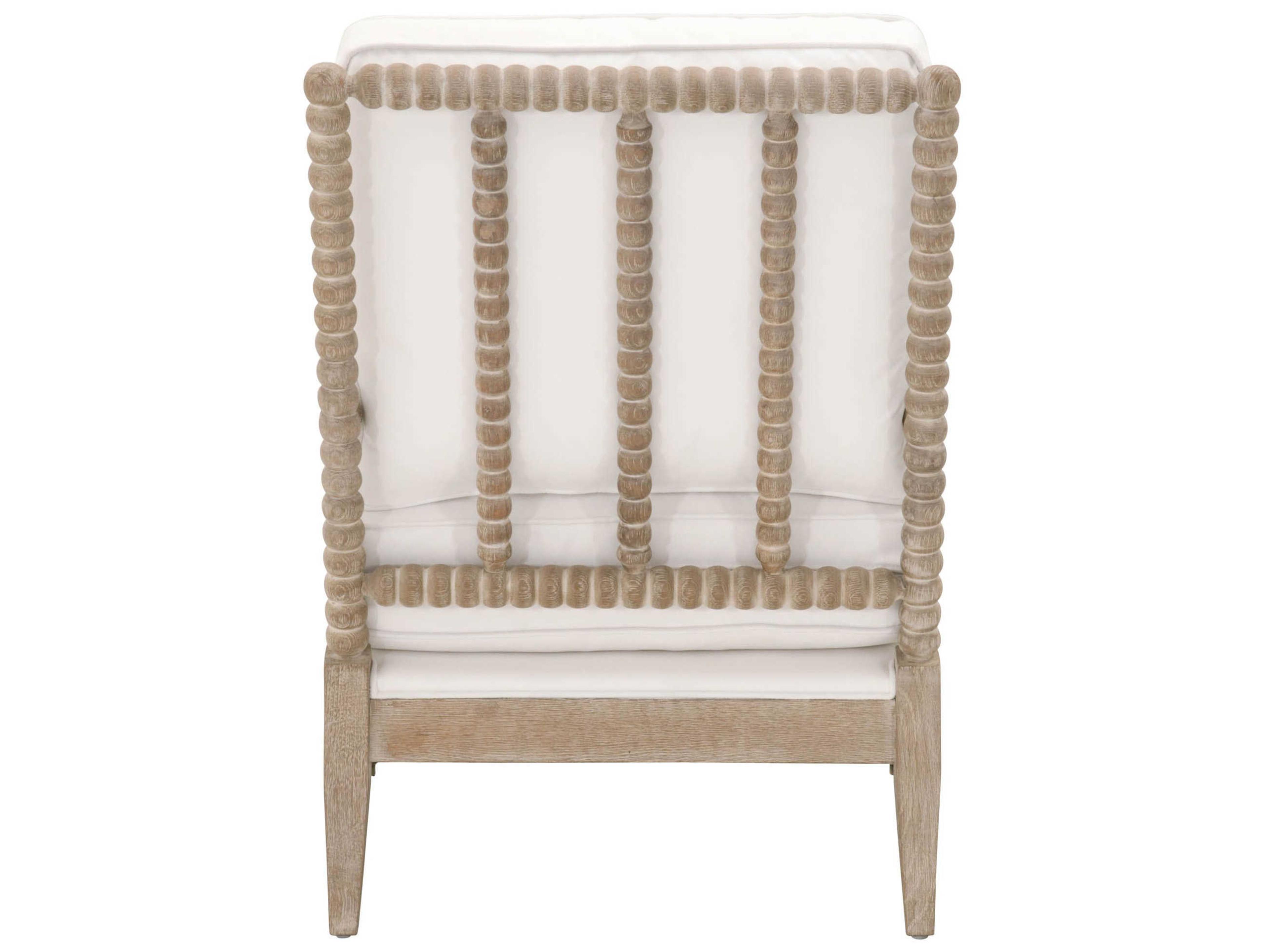 Luxecor Respite Rolling White Fabric Accent Chair