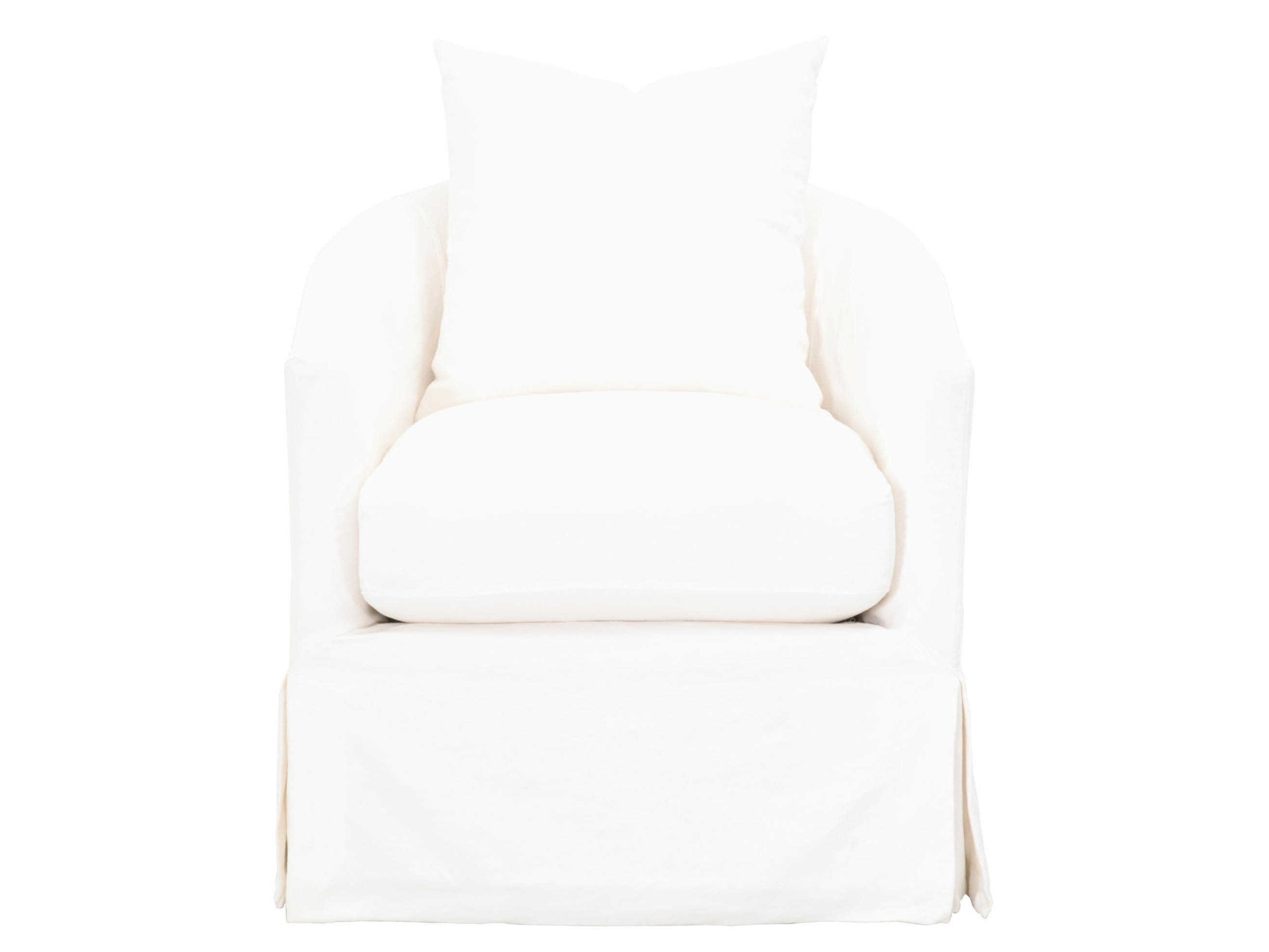 Luxecor Respite Swivel White Fabric Accent Chair