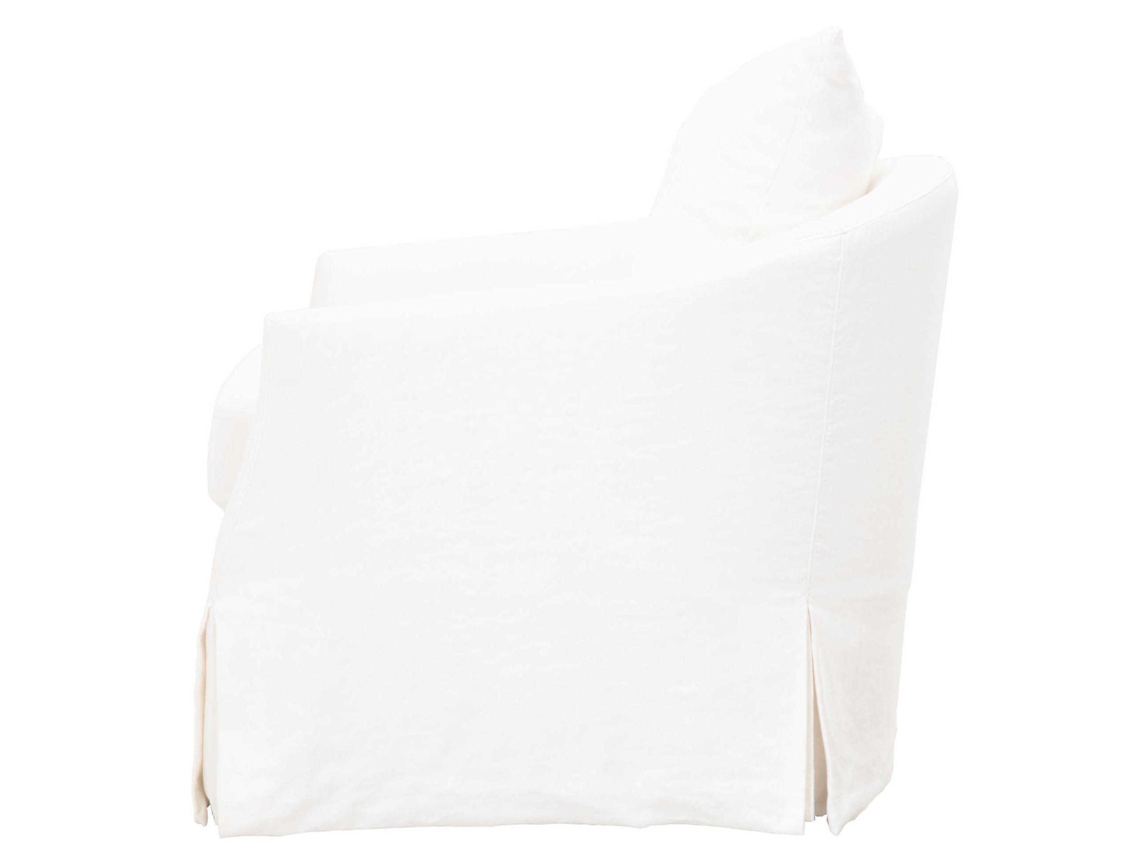 Luxecor Respite Swivel White Fabric Accent Chair