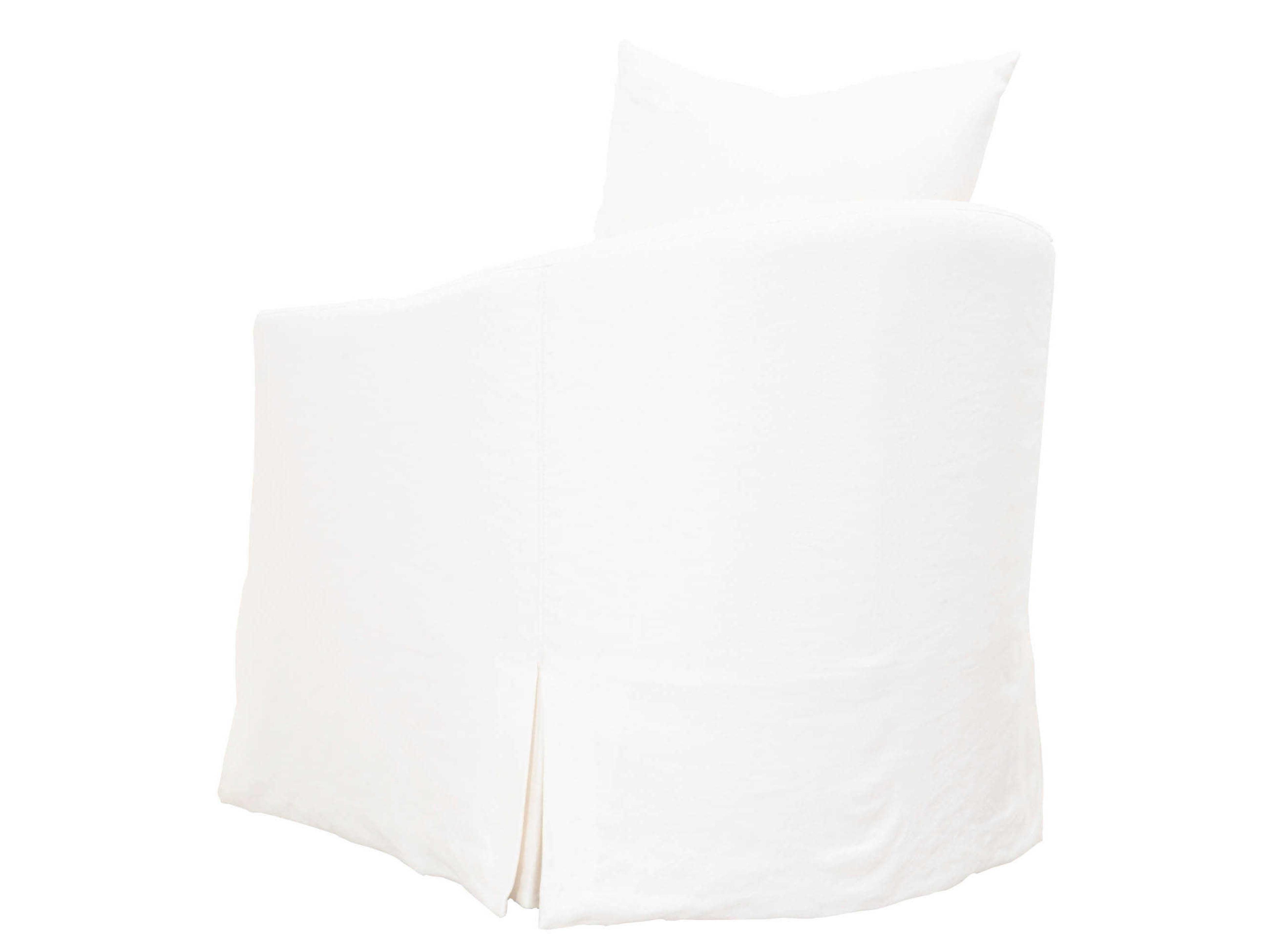 Luxecor Respite Swivel White Fabric Accent Chair