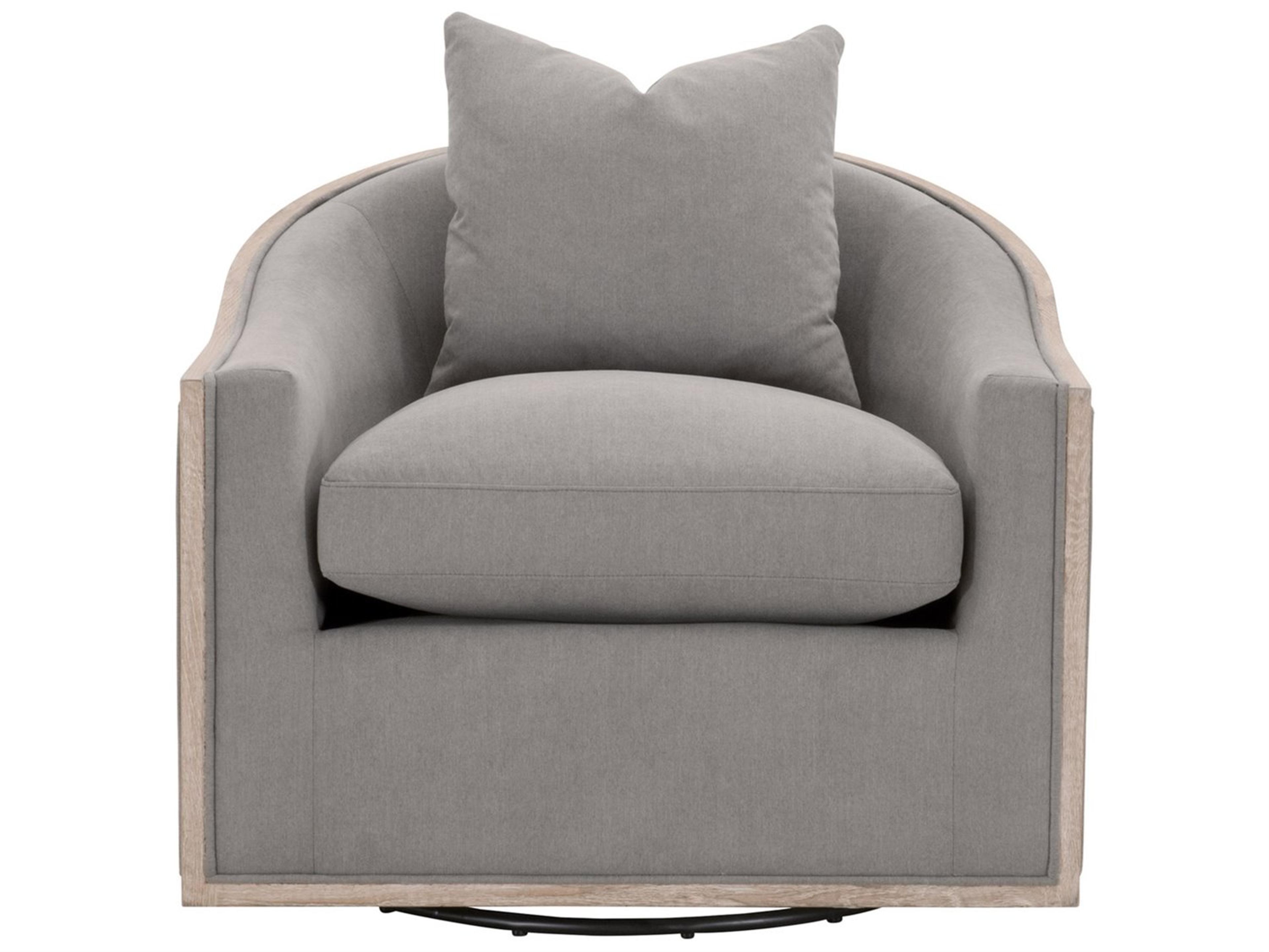 Luxecor Respite Swivel Gray Fabric Accent Chair