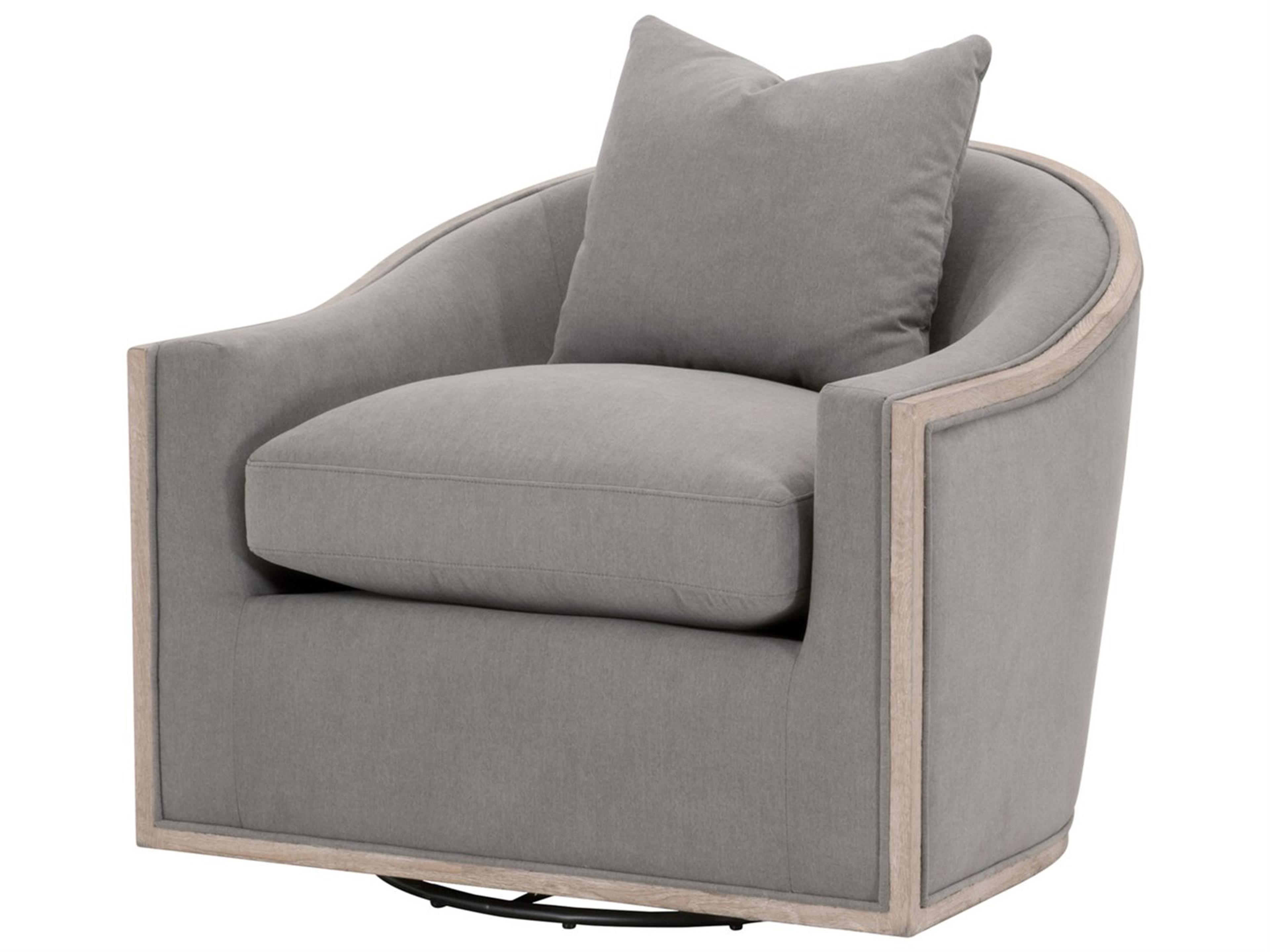 Luxecor Respite Swivel Gray Fabric Accent Chair