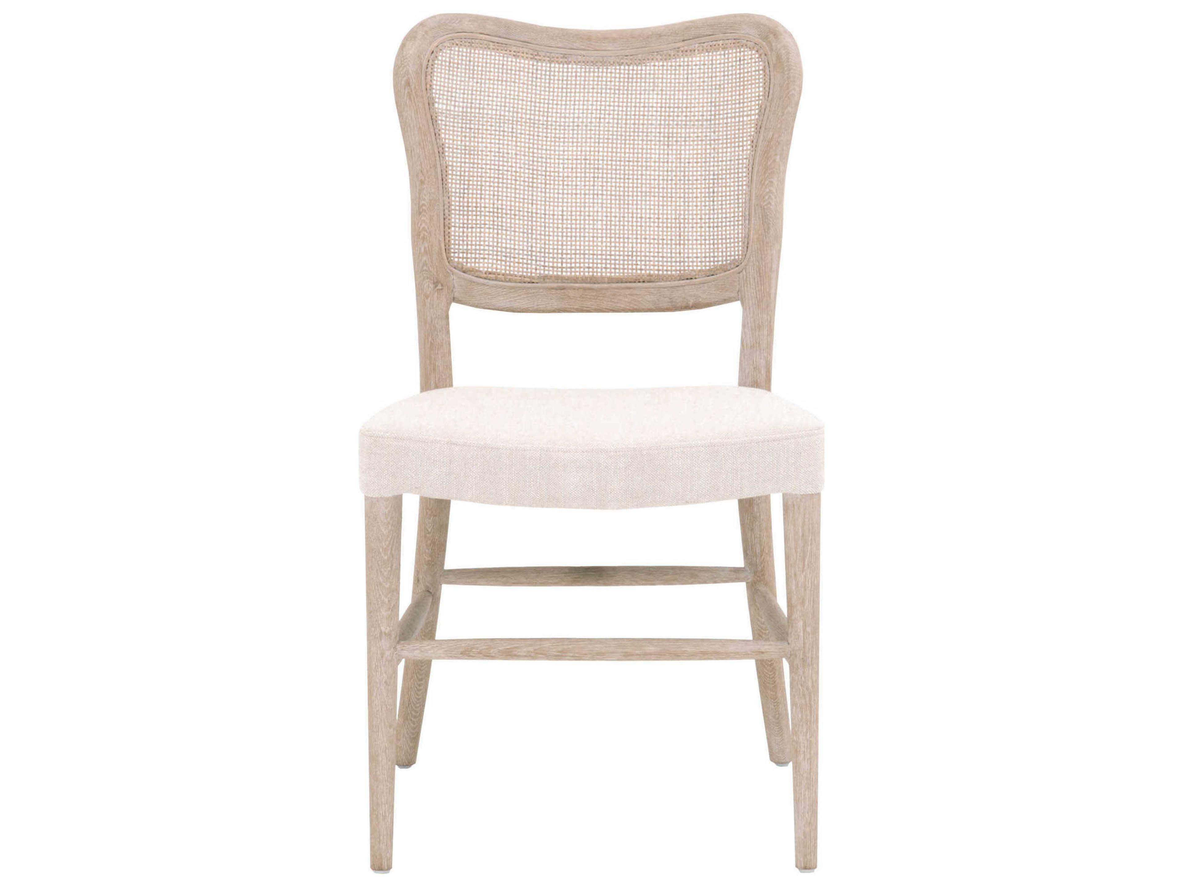 Luxecor Respite Oak Wood Beige Upholstered Side Dining Chair Set of 2