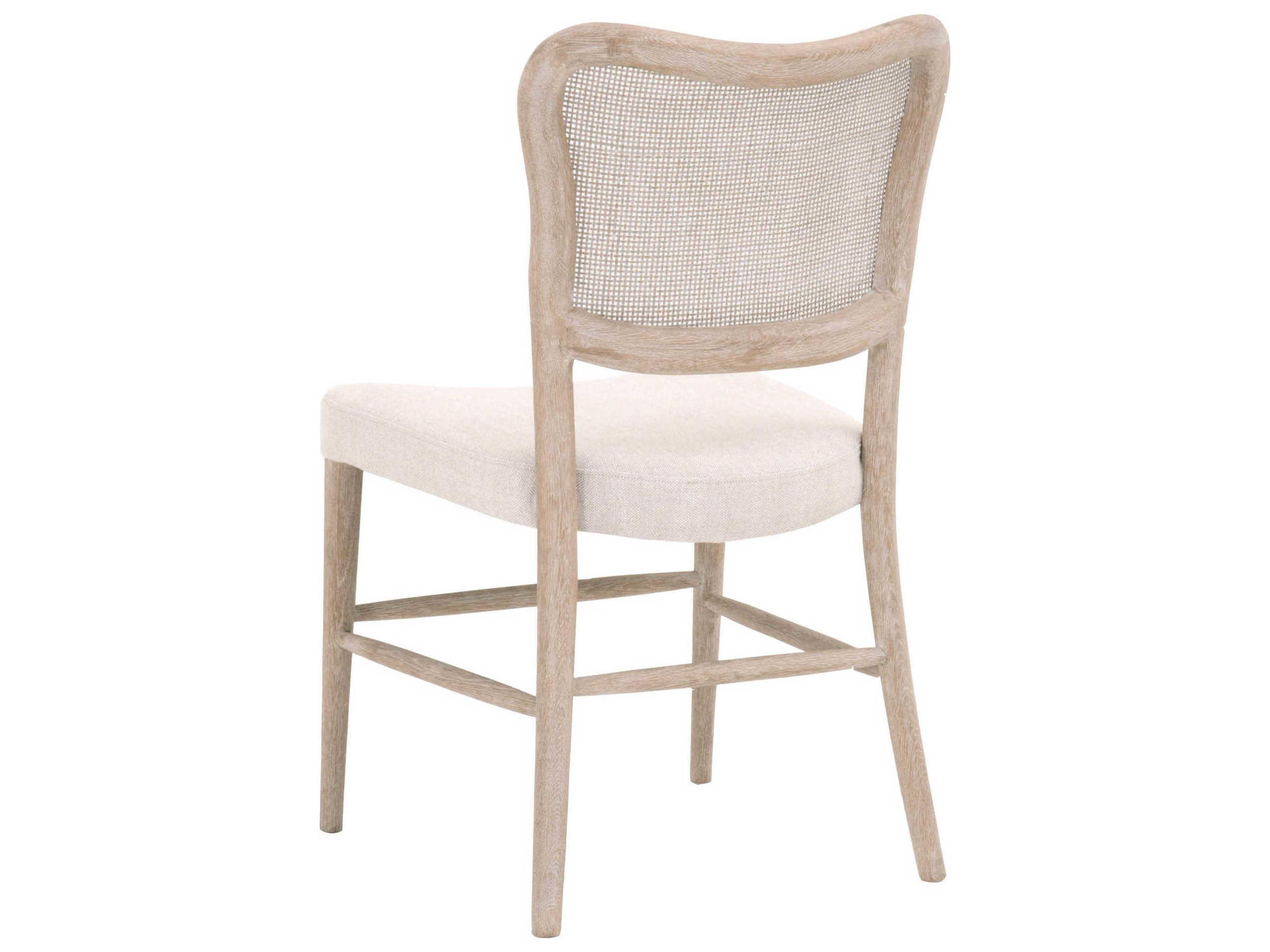 Luxecor Respite Oak Wood Beige Upholstered Side Dining Chair Set of 2