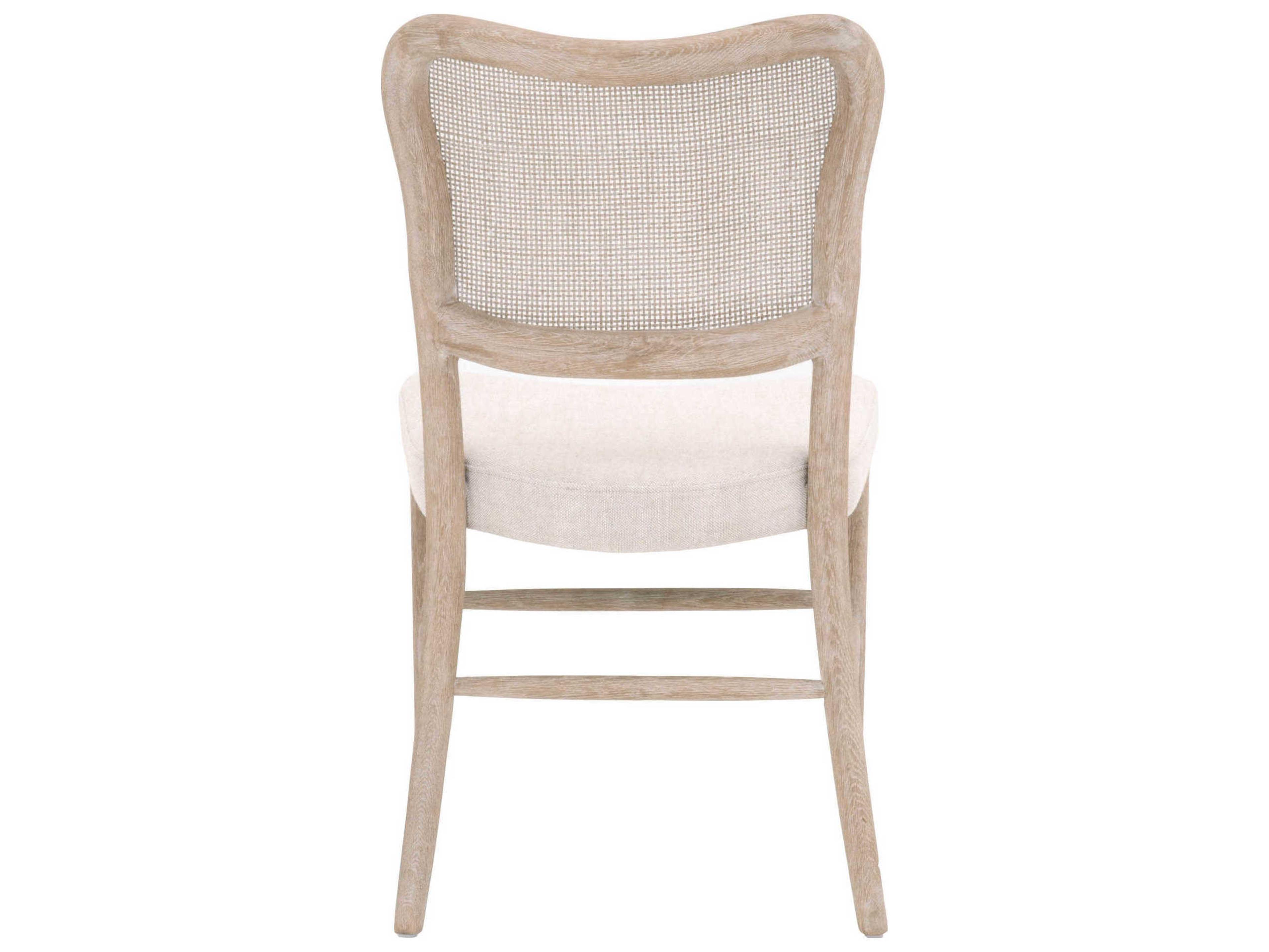 Luxecor Respite Oak Wood Beige Upholstered Side Dining Chair Set of 2