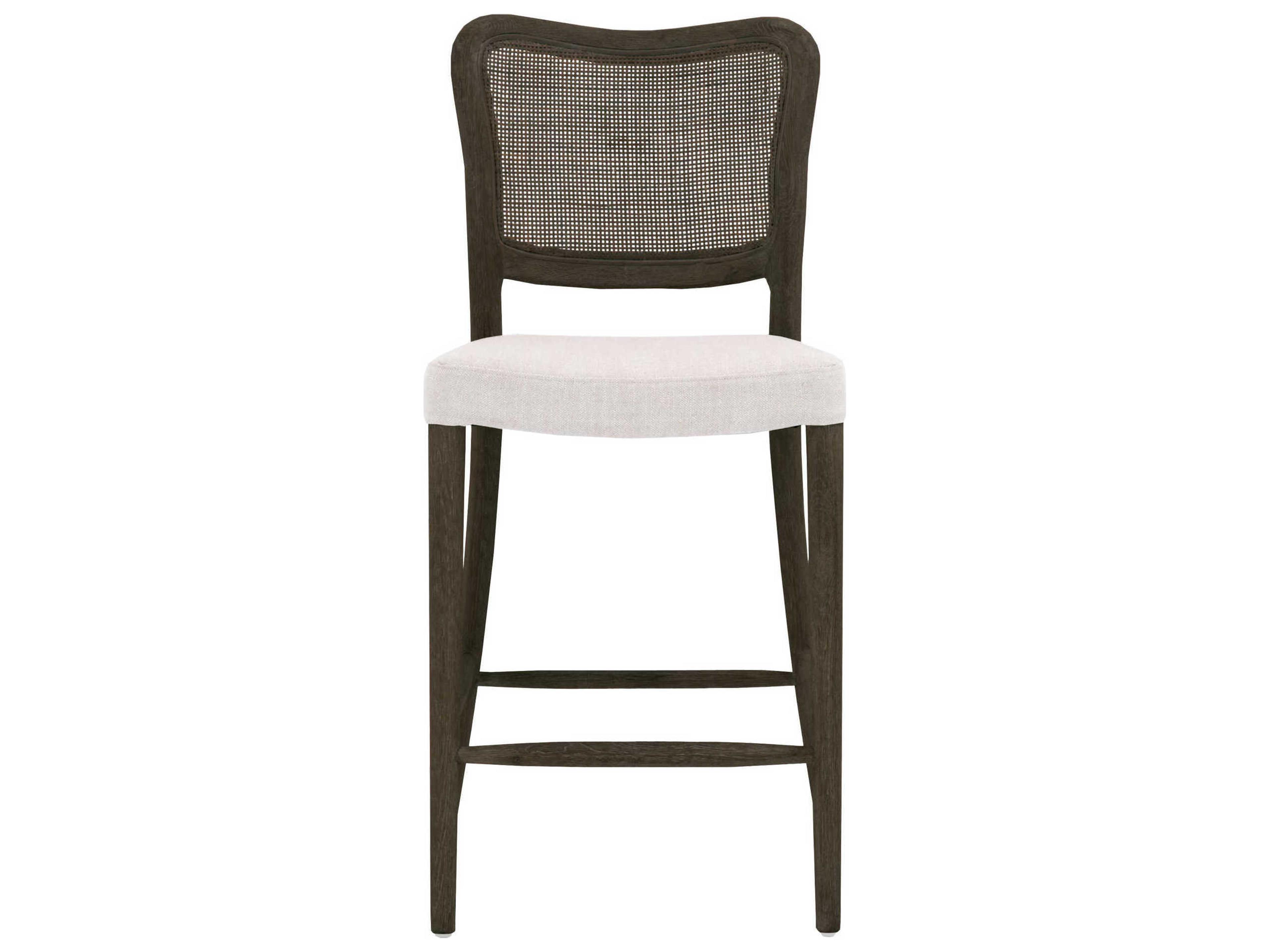 Luxecor Respite Upholstered Oak Wood Bisque Matte Brown Counter Stool