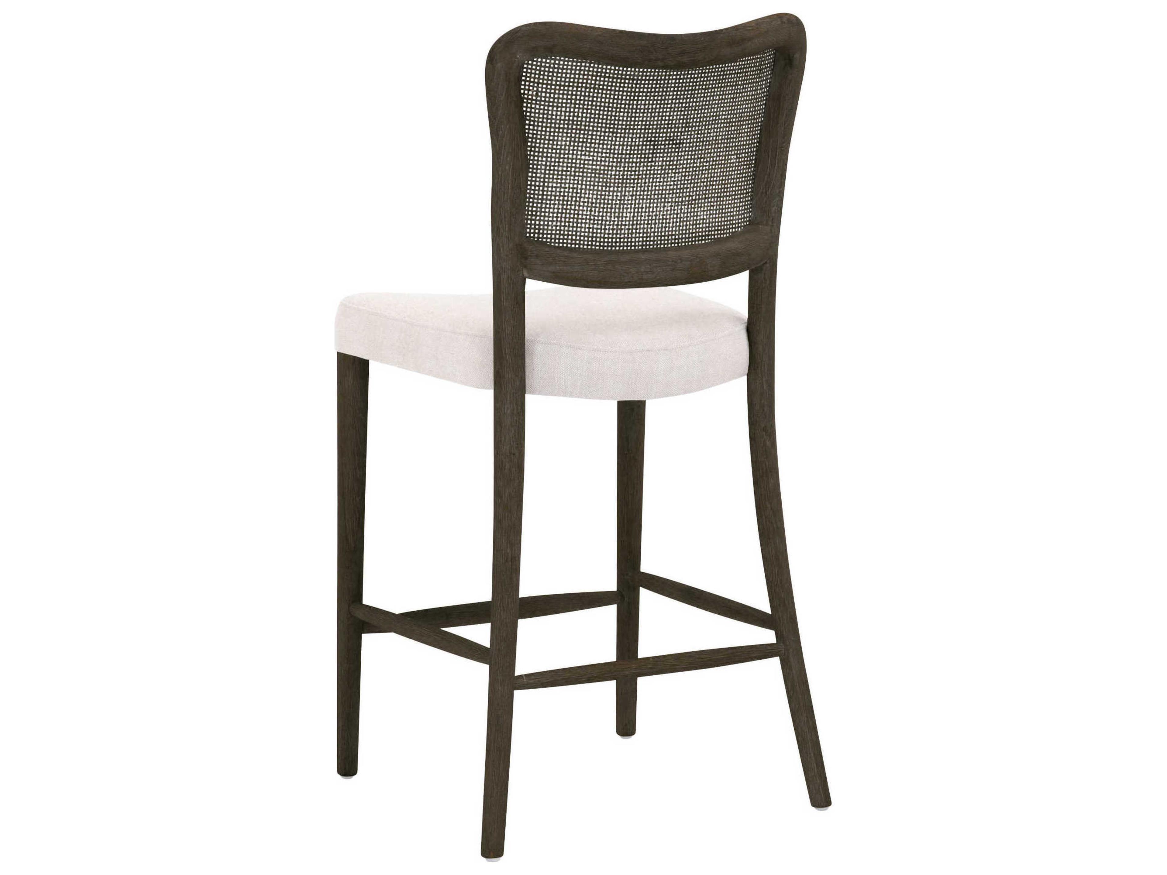 Luxecor Respite Upholstered Oak Wood Bisque Matte Brown Counter Stool