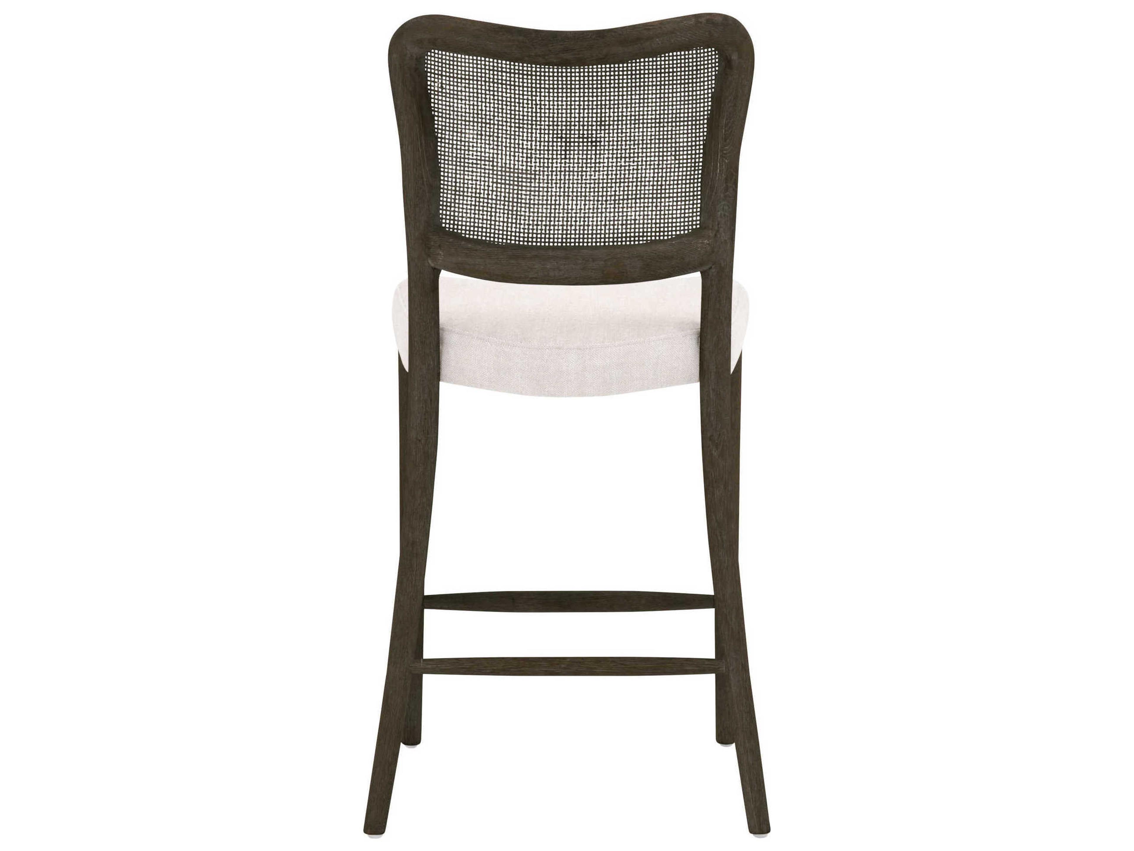 Luxecor Respite Upholstered Oak Wood Bisque Matte Brown Counter Stool