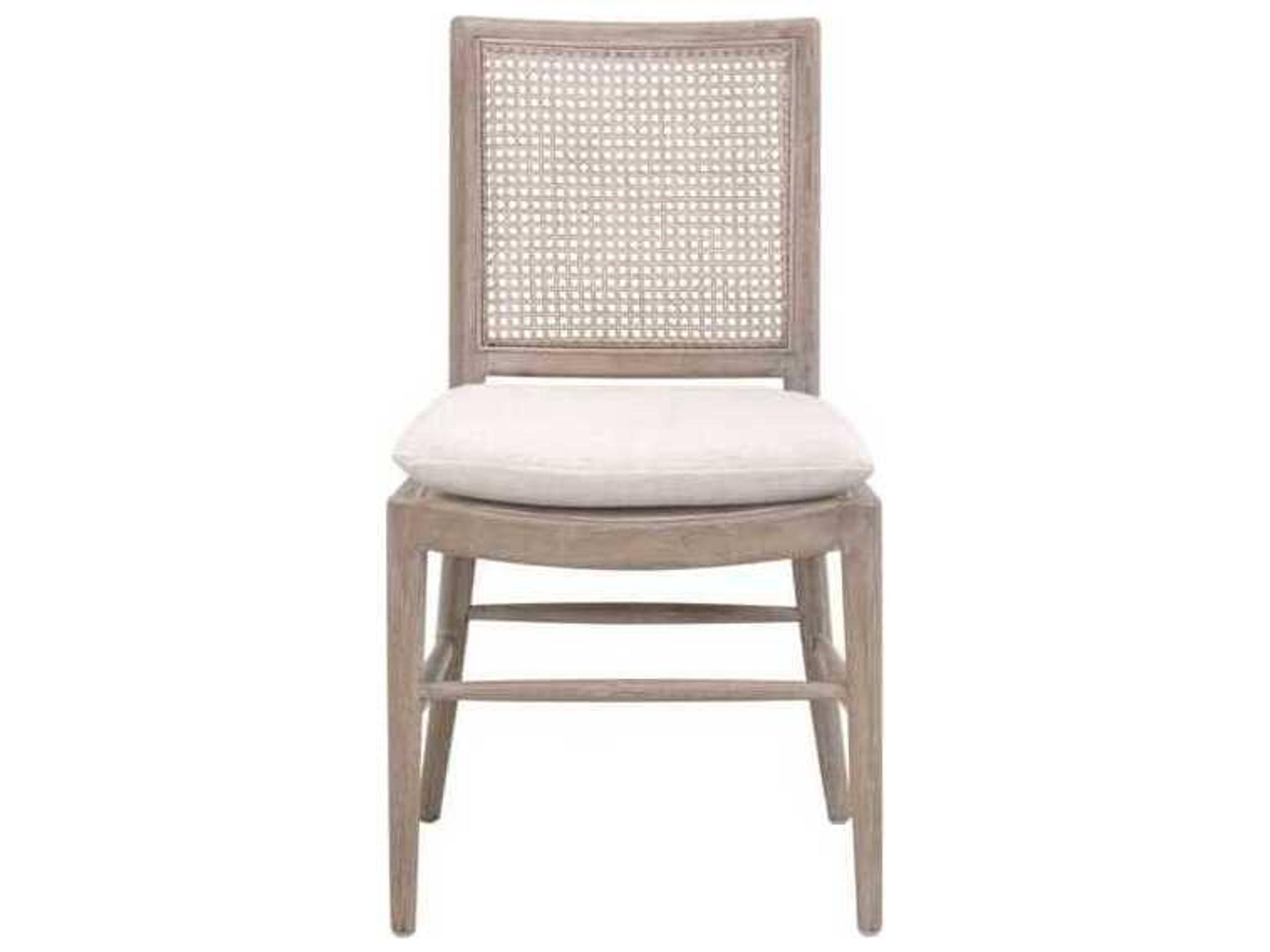 Luxecor Respite Oak Wood Natural Upholstered Armless Dining Chair, Set of 2