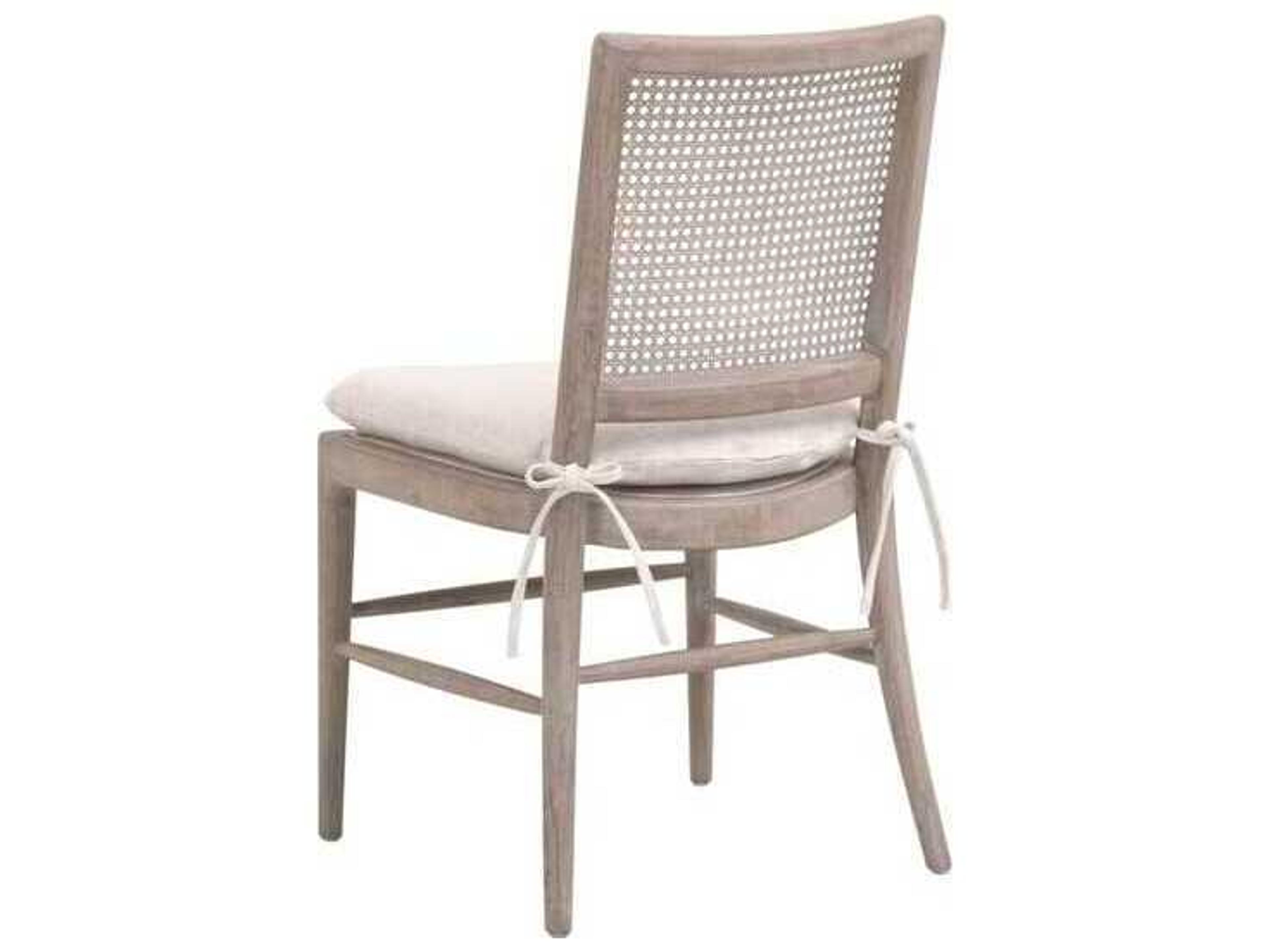 Luxecor Respite Oak Wood Natural Upholstered Armless Dining Chair, Set of 2