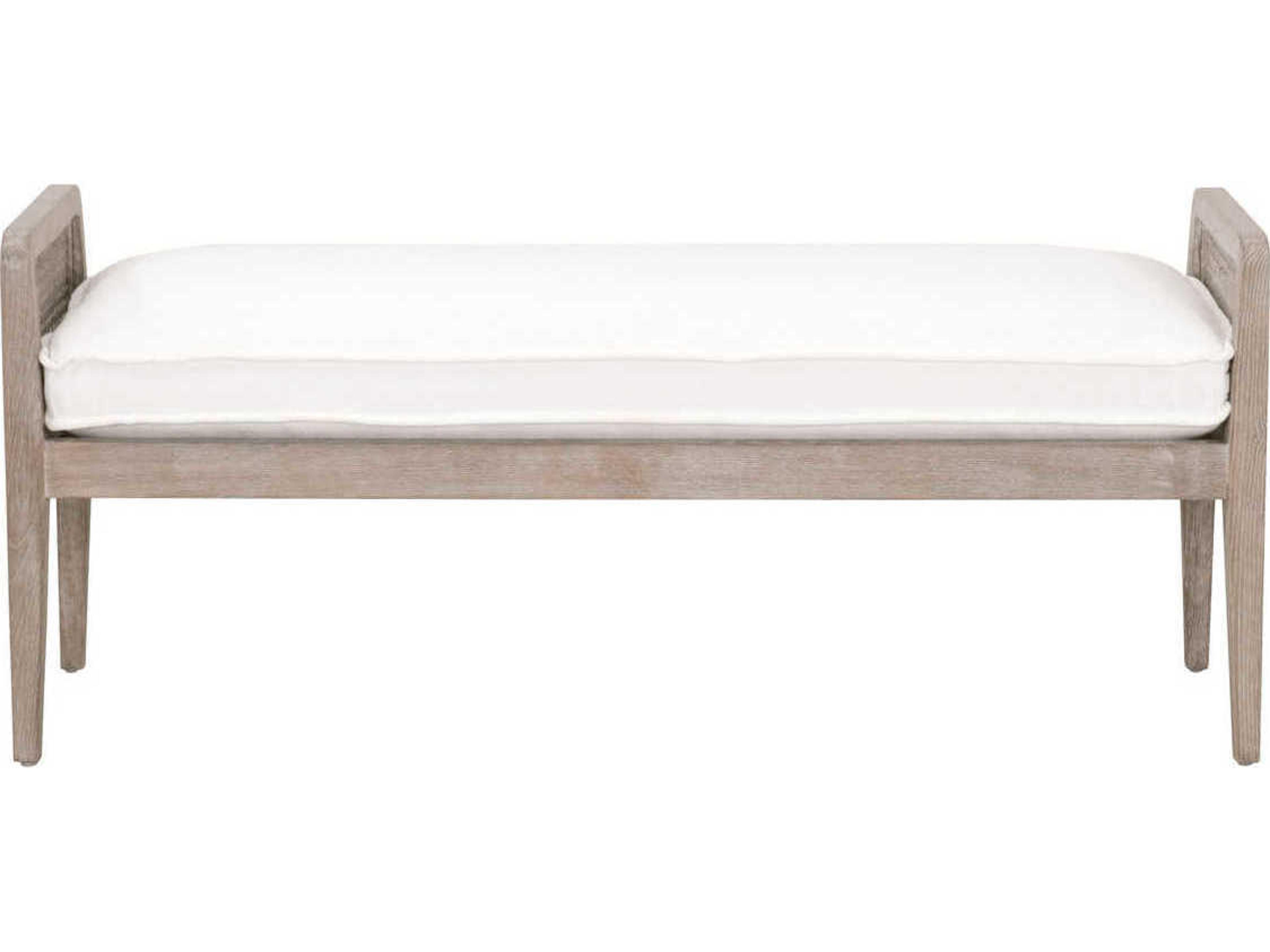 Luxecor Respite White Upholstered Accent Bench