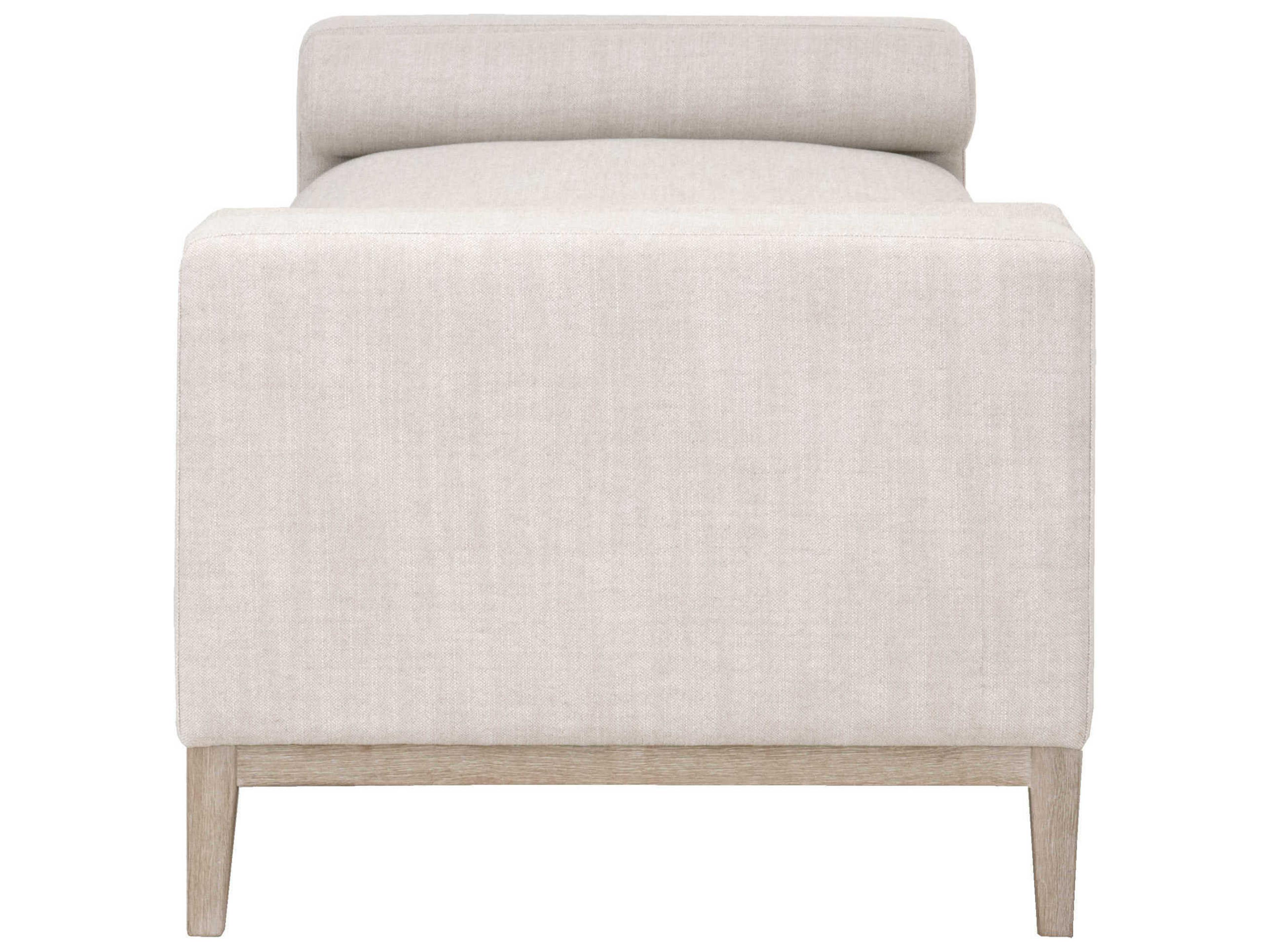 Luxecor Respite Natural Gray Oak Beige Upholstered Accent Bench