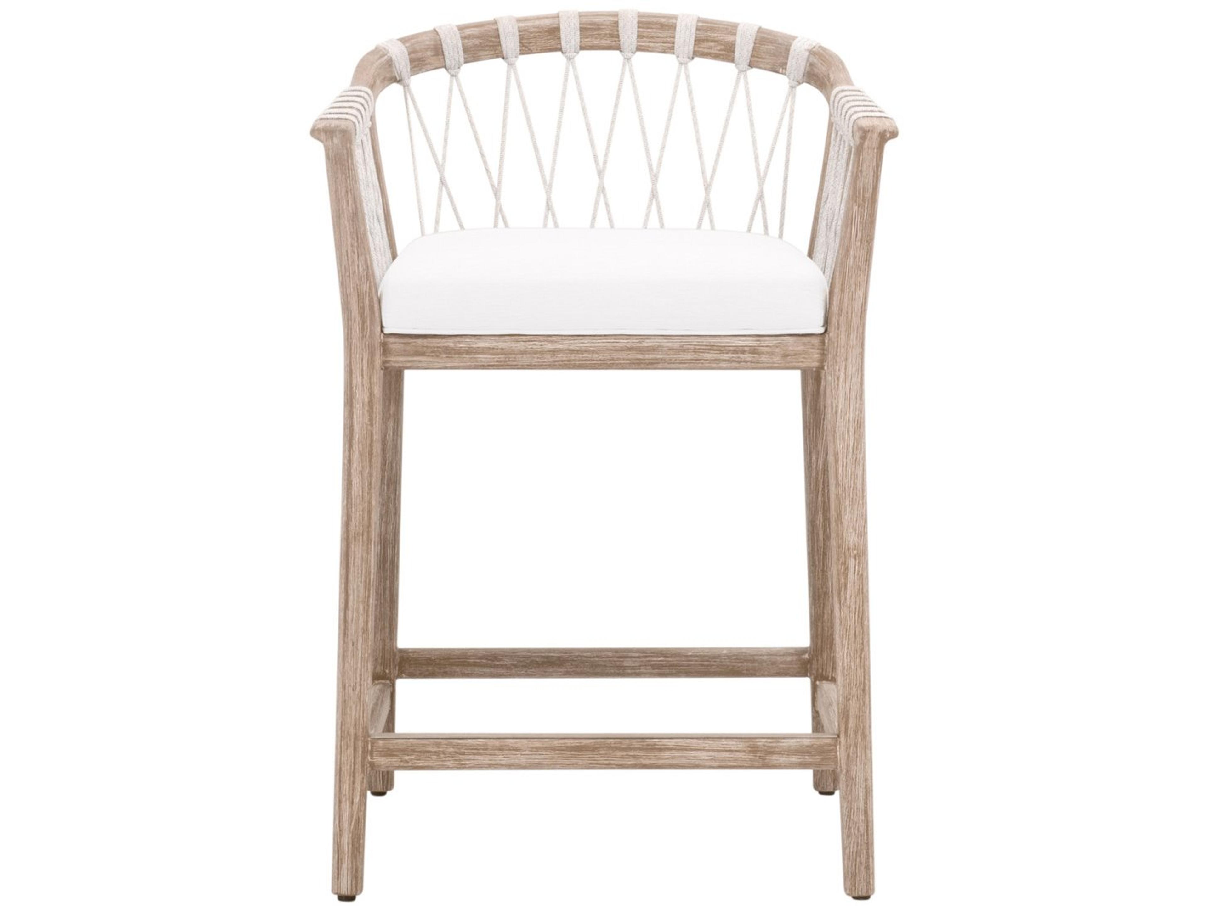 Luxecor Respite Upholstered Mahogany Wood Counter Stool