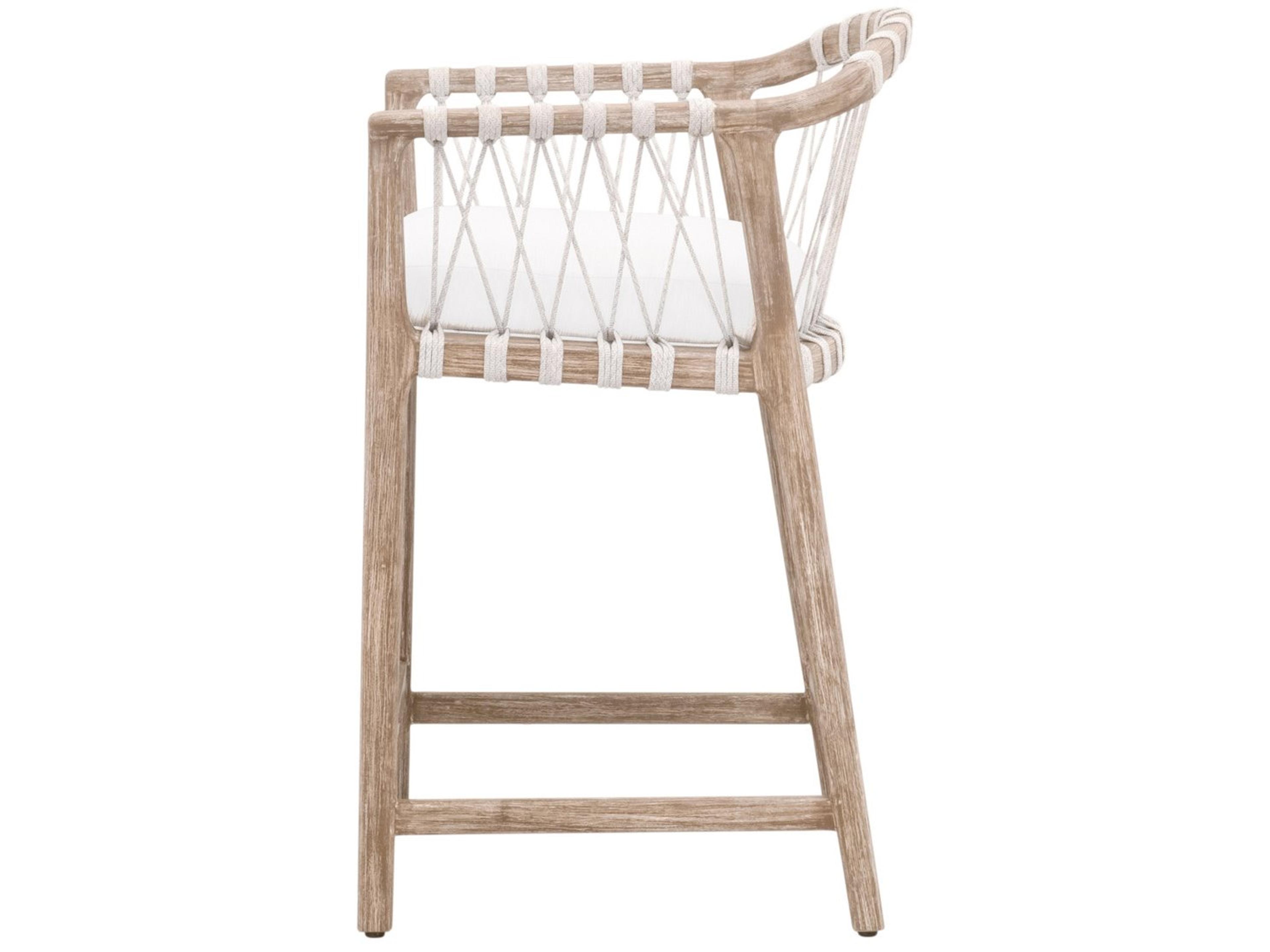 Luxecor Respite Upholstered Mahogany Wood Counter Stool