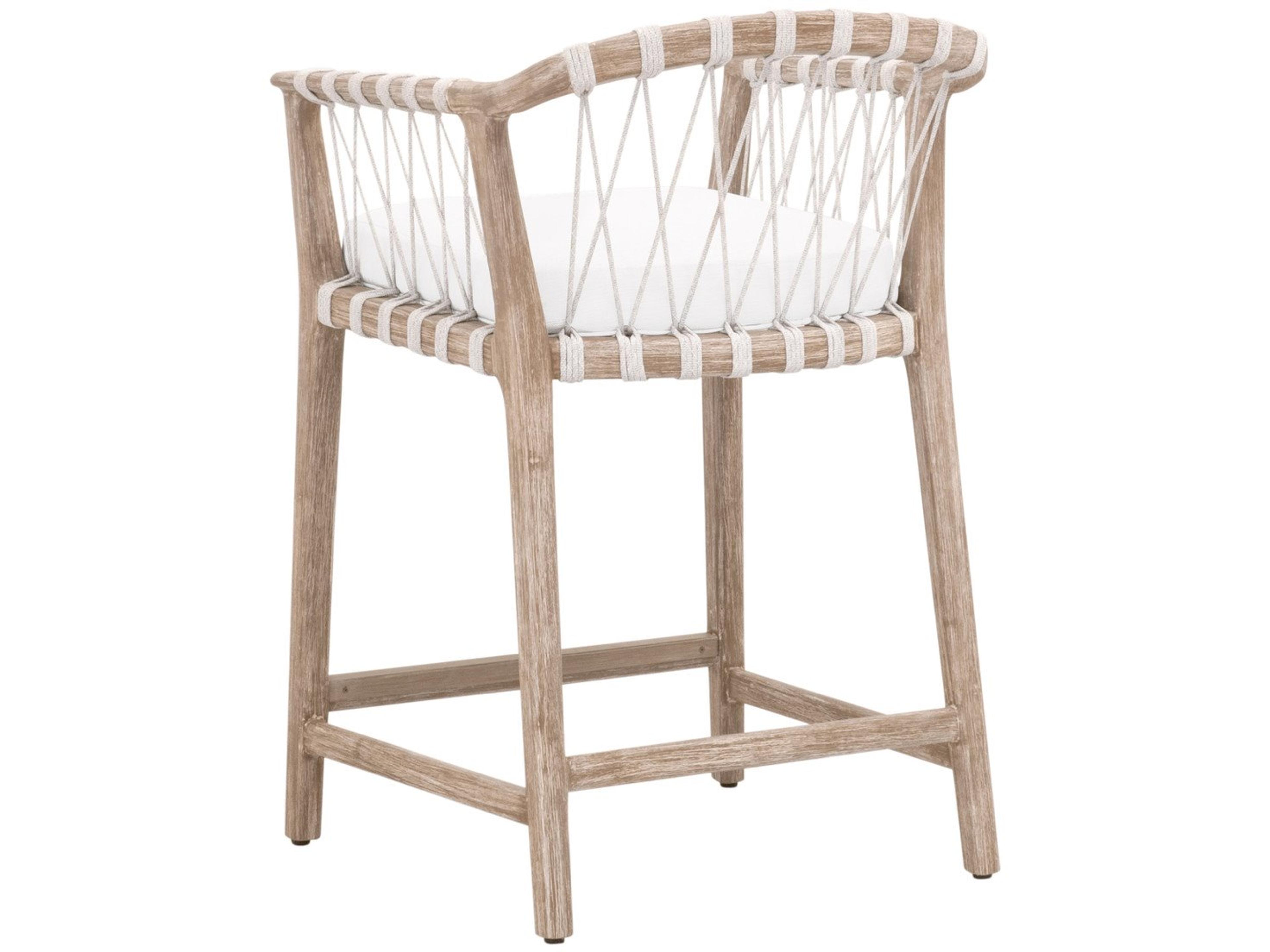 Luxecor Respite Upholstered Mahogany Wood Counter Stool