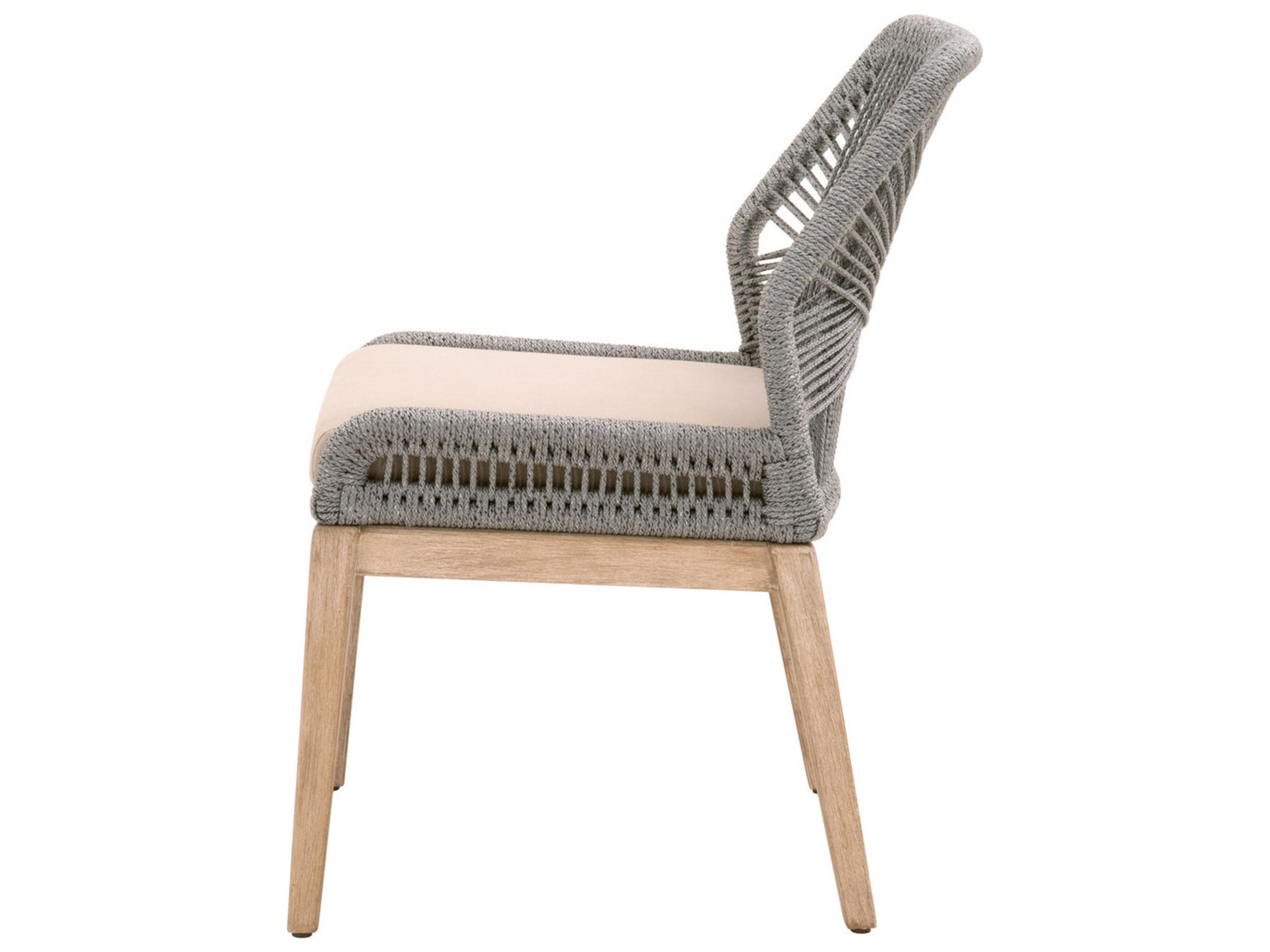 Luxecor Respite Mahogany Wood Gray Upholstered Side Dining Chair