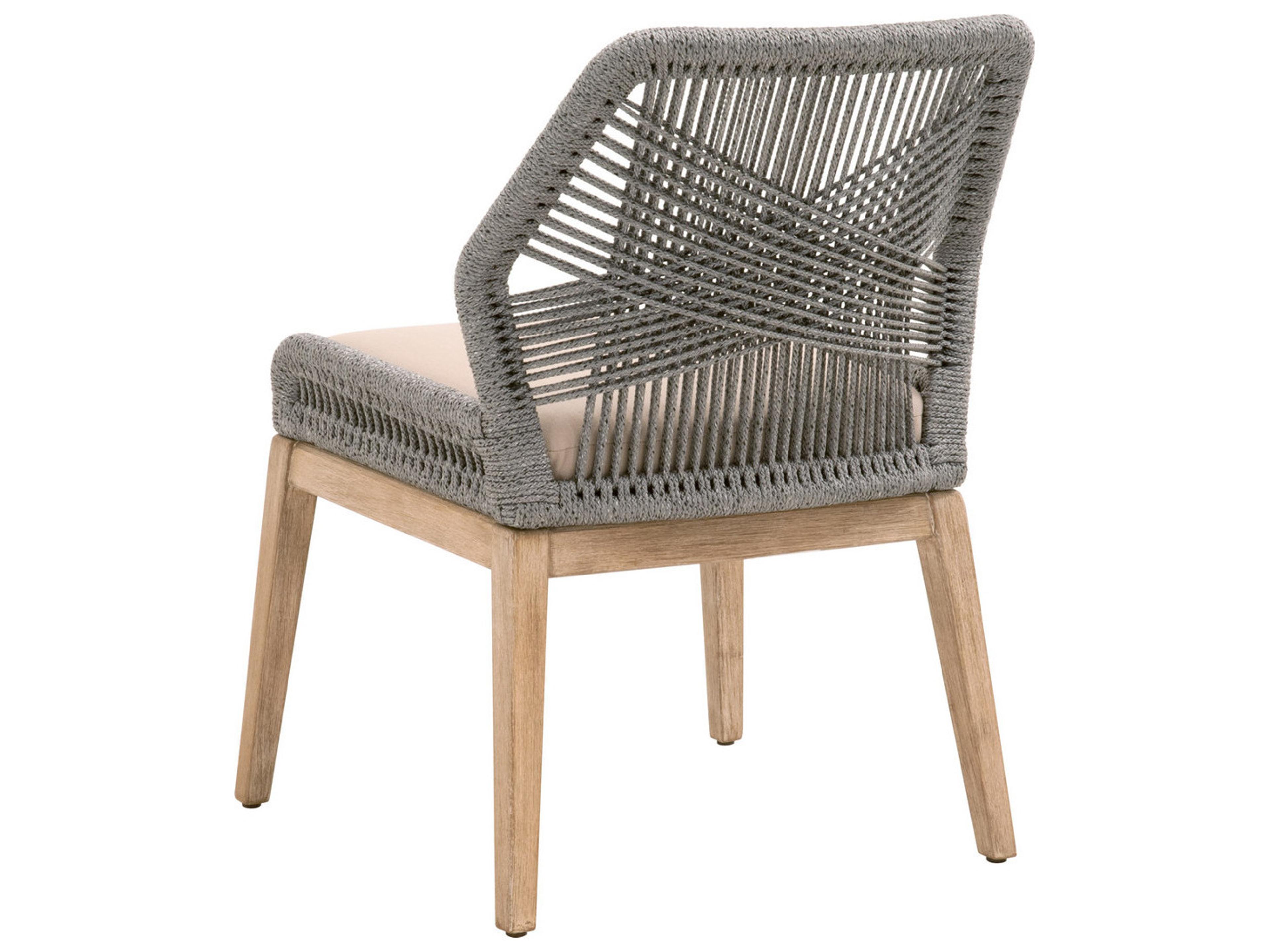 Luxecor Respite Mahogany Wood Gray Upholstered Side Dining Chair