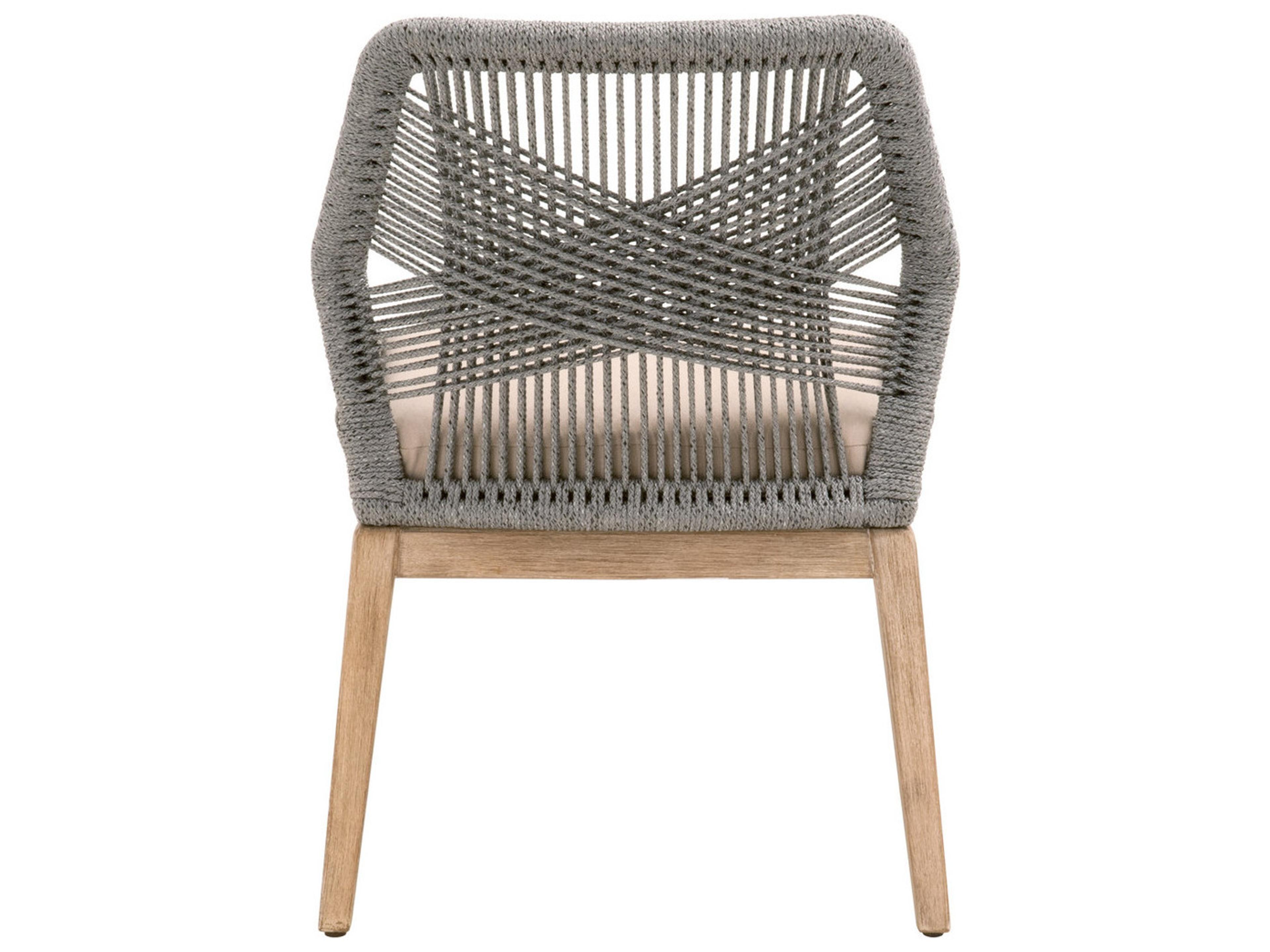 Luxecor Respite Mahogany Wood Gray Upholstered Side Dining Chair