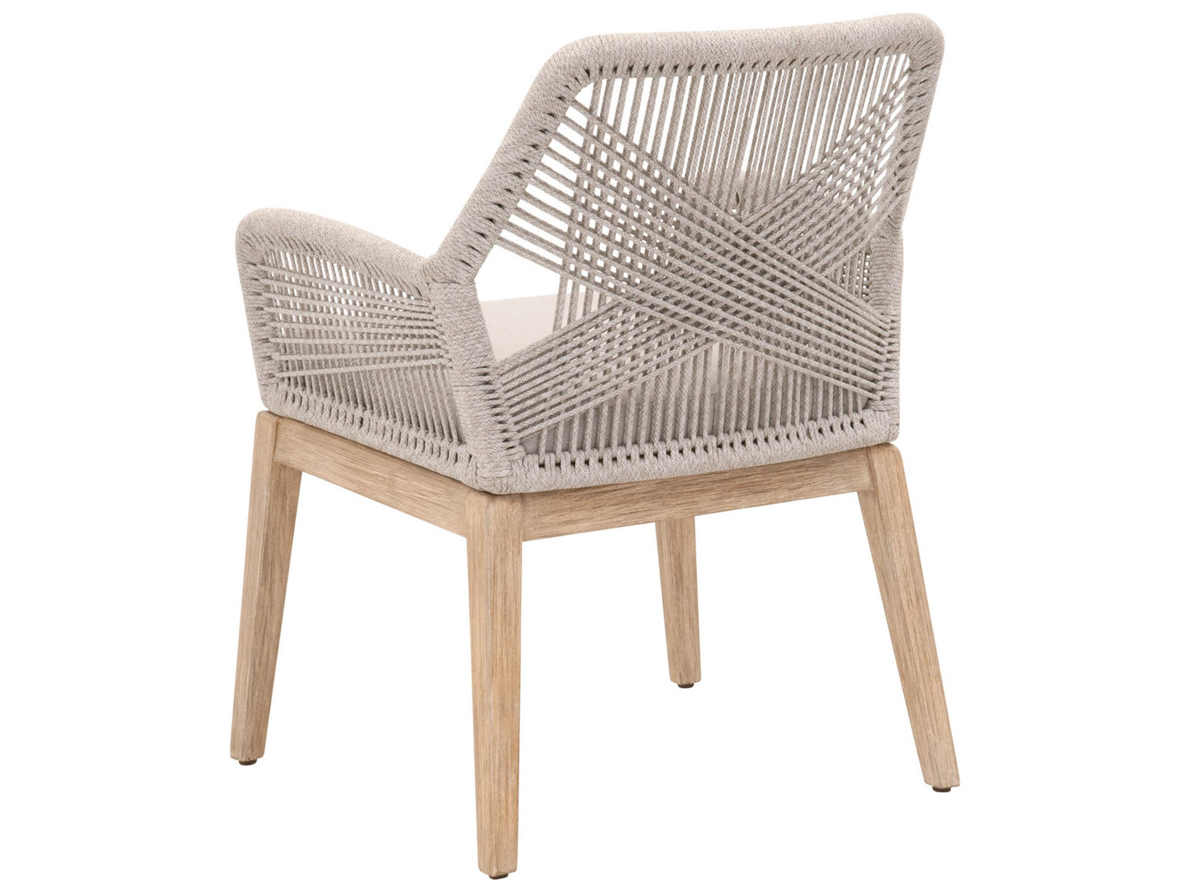 Luxecor Respite Mahogany Wood Gray Upholstered Arm Dining Chair Set of 2