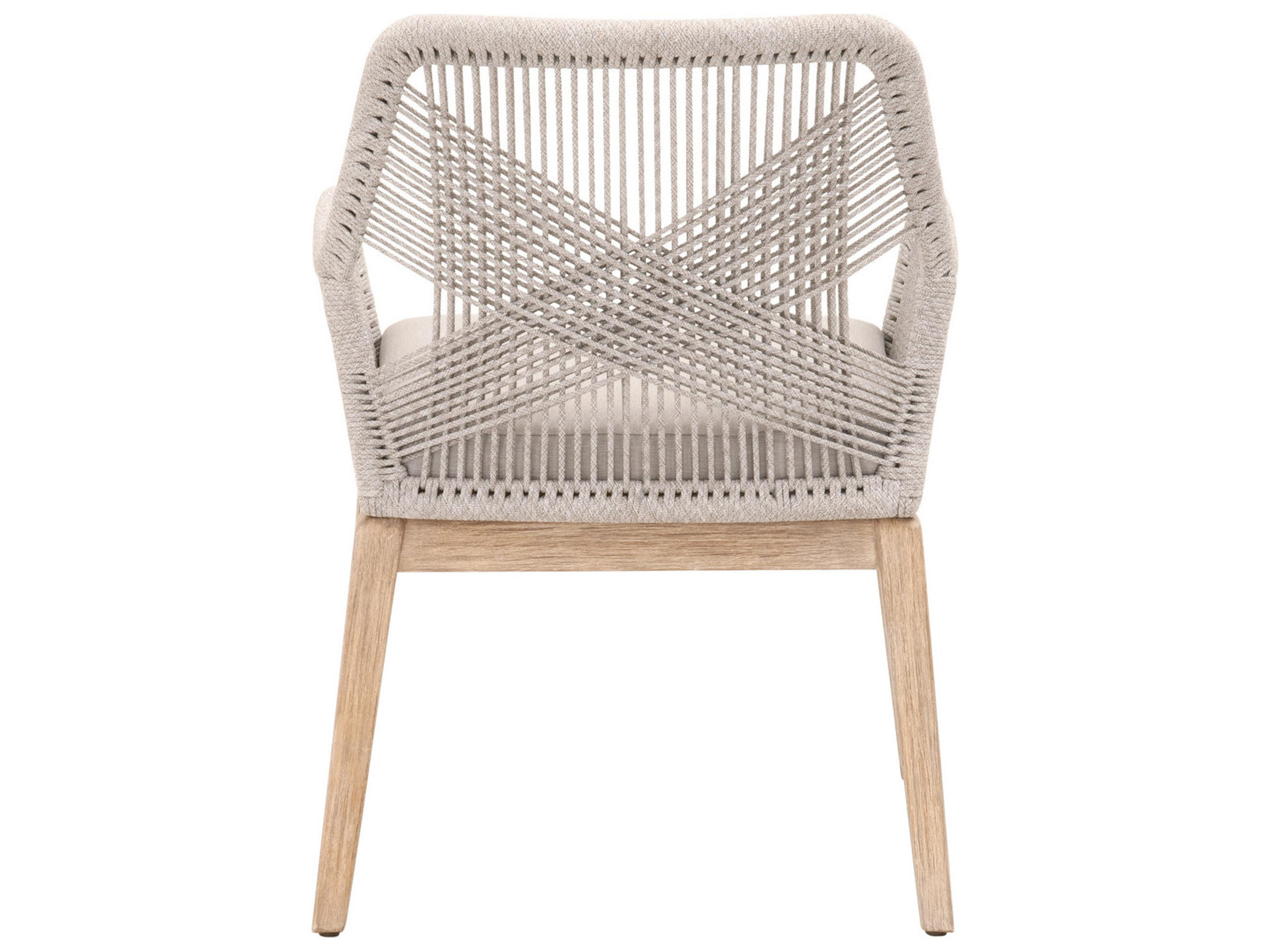 Luxecor Respite Mahogany Wood Gray Upholstered Arm Dining Chair Set of 2