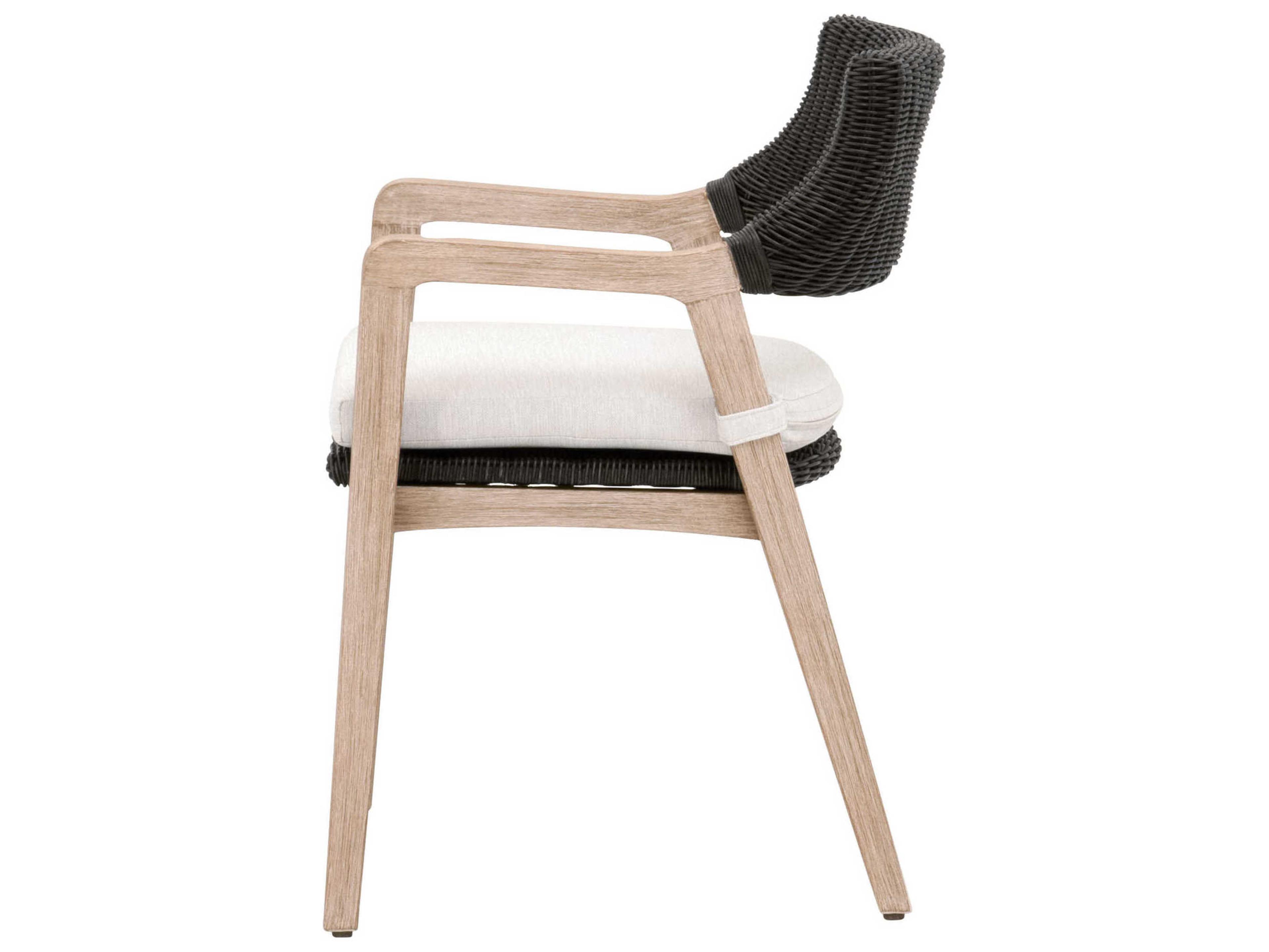 Luxecor Respite Mahogany Wood Brown Upholstered Arm Dining Chair